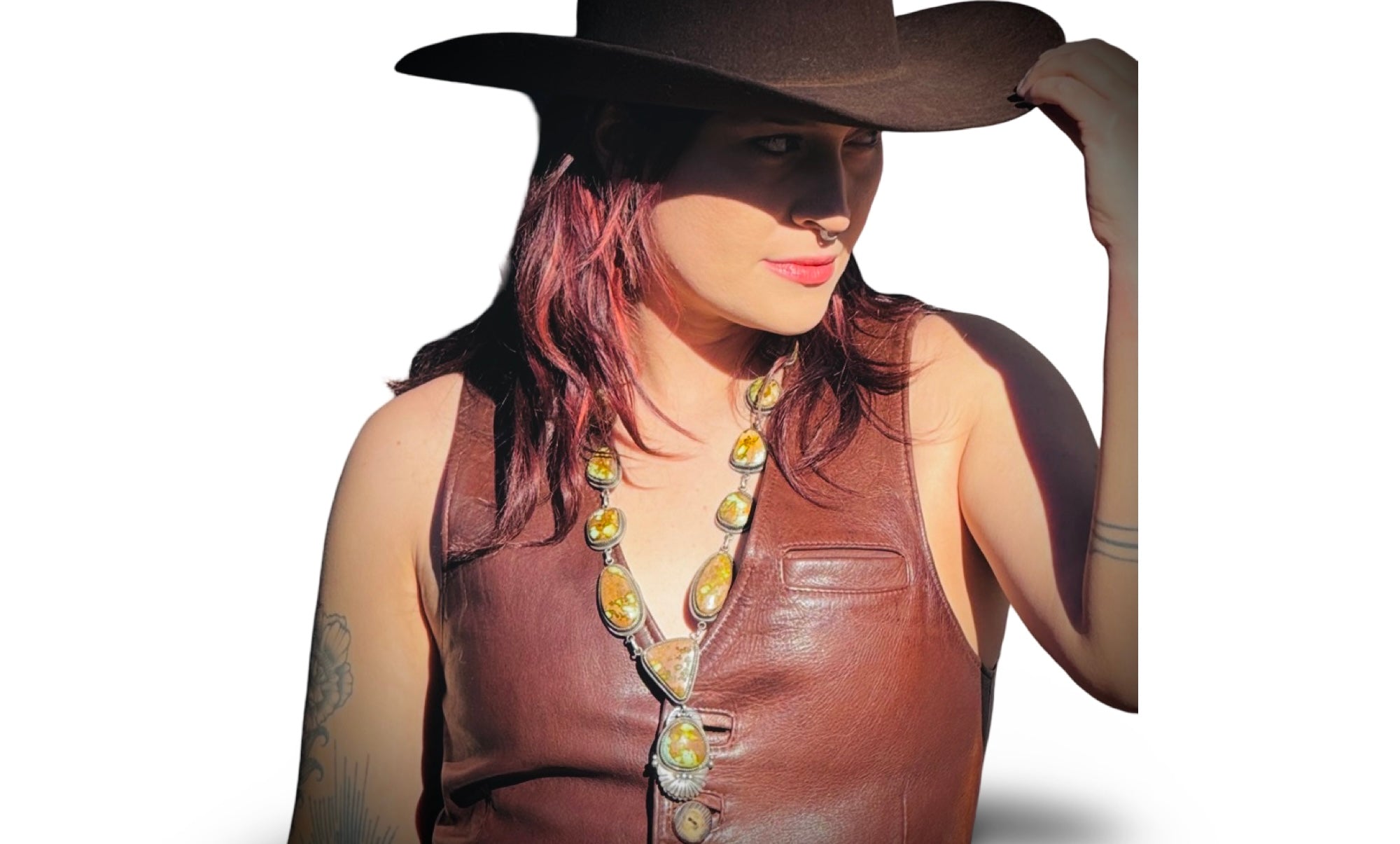 Richard Jim Royston Turquoise Lariat Necklace