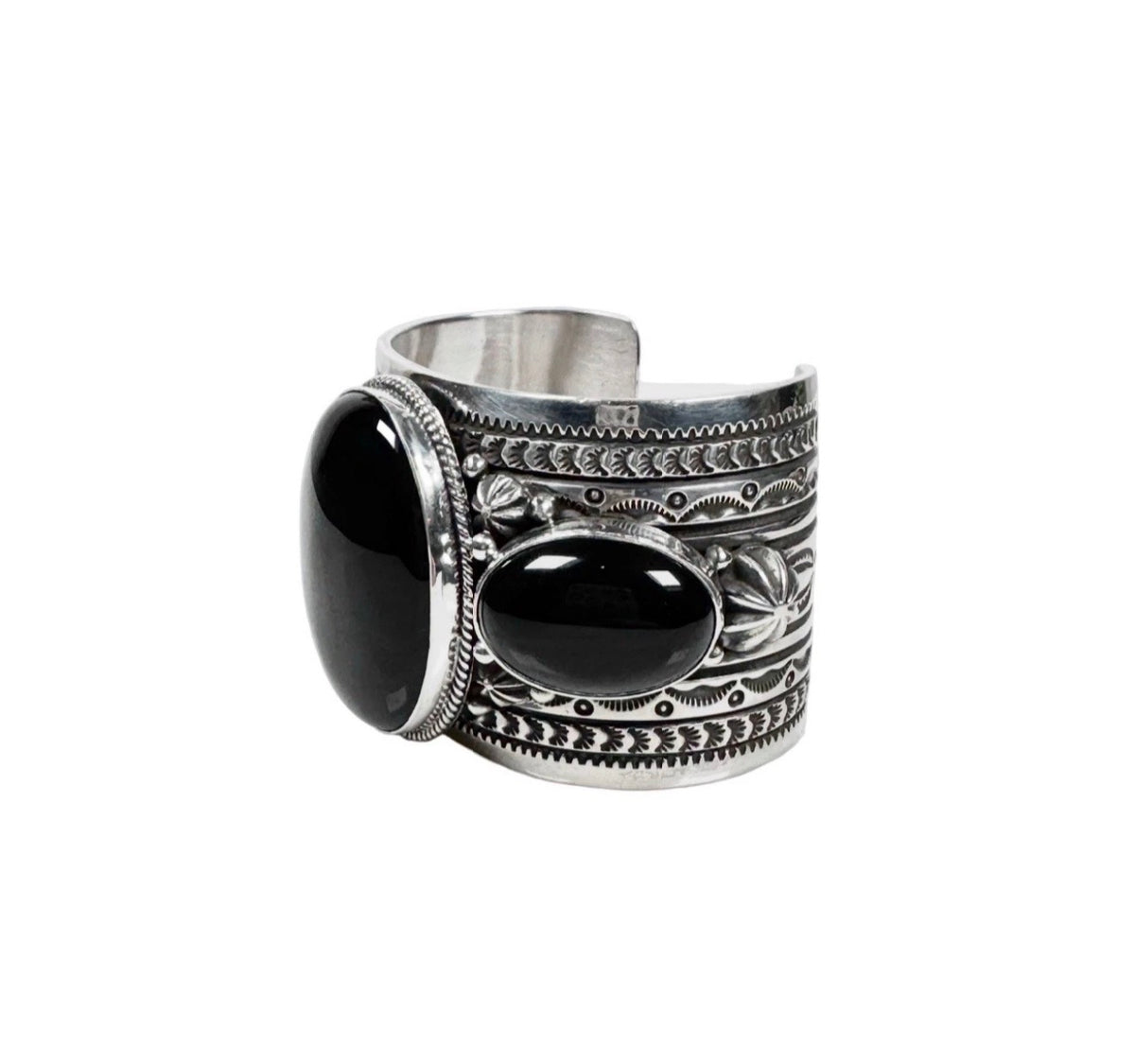 Happy Piasso Sterling & Onyx Cuff