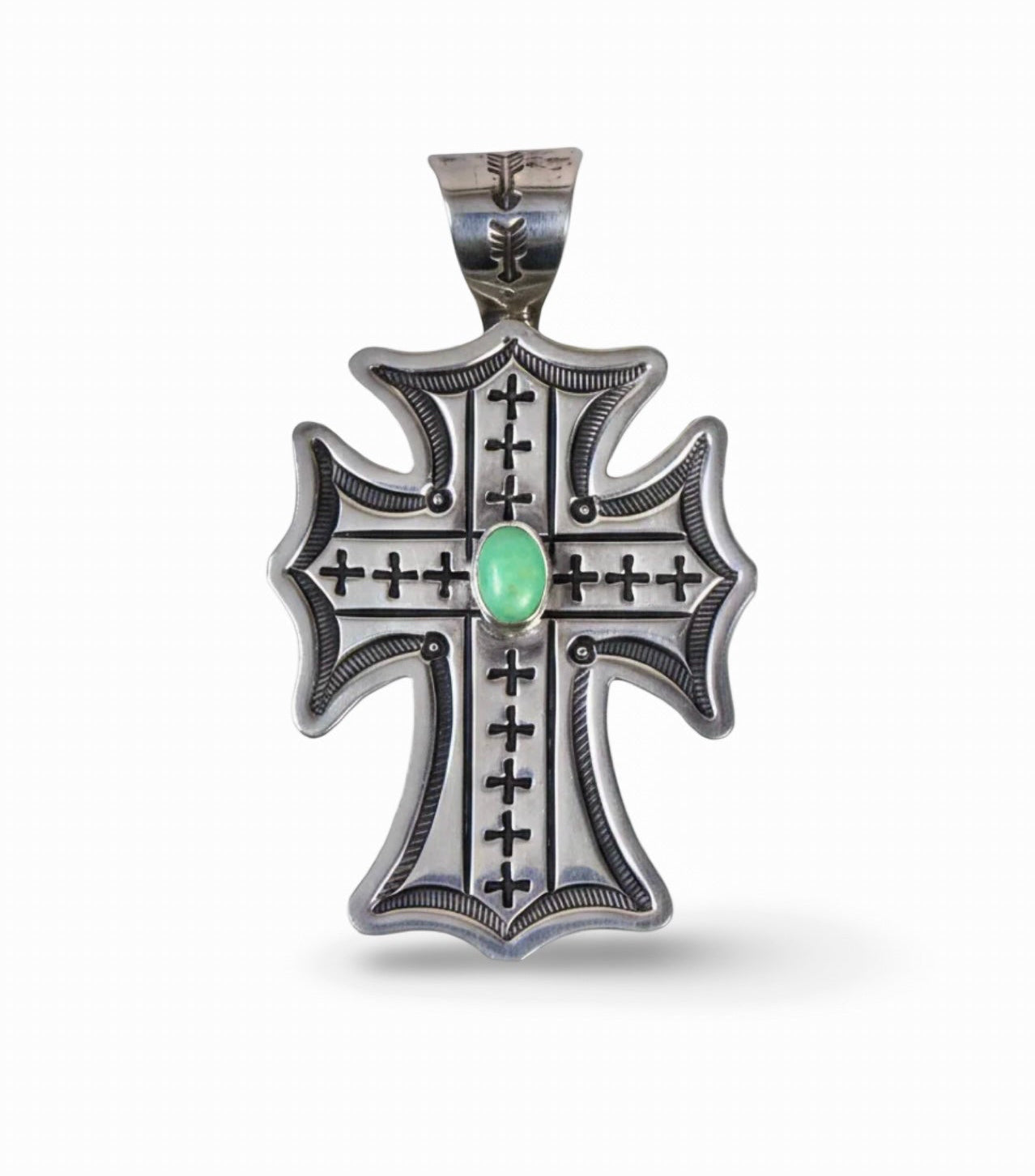 Darrell Cadman Turquoise Cross Pendant