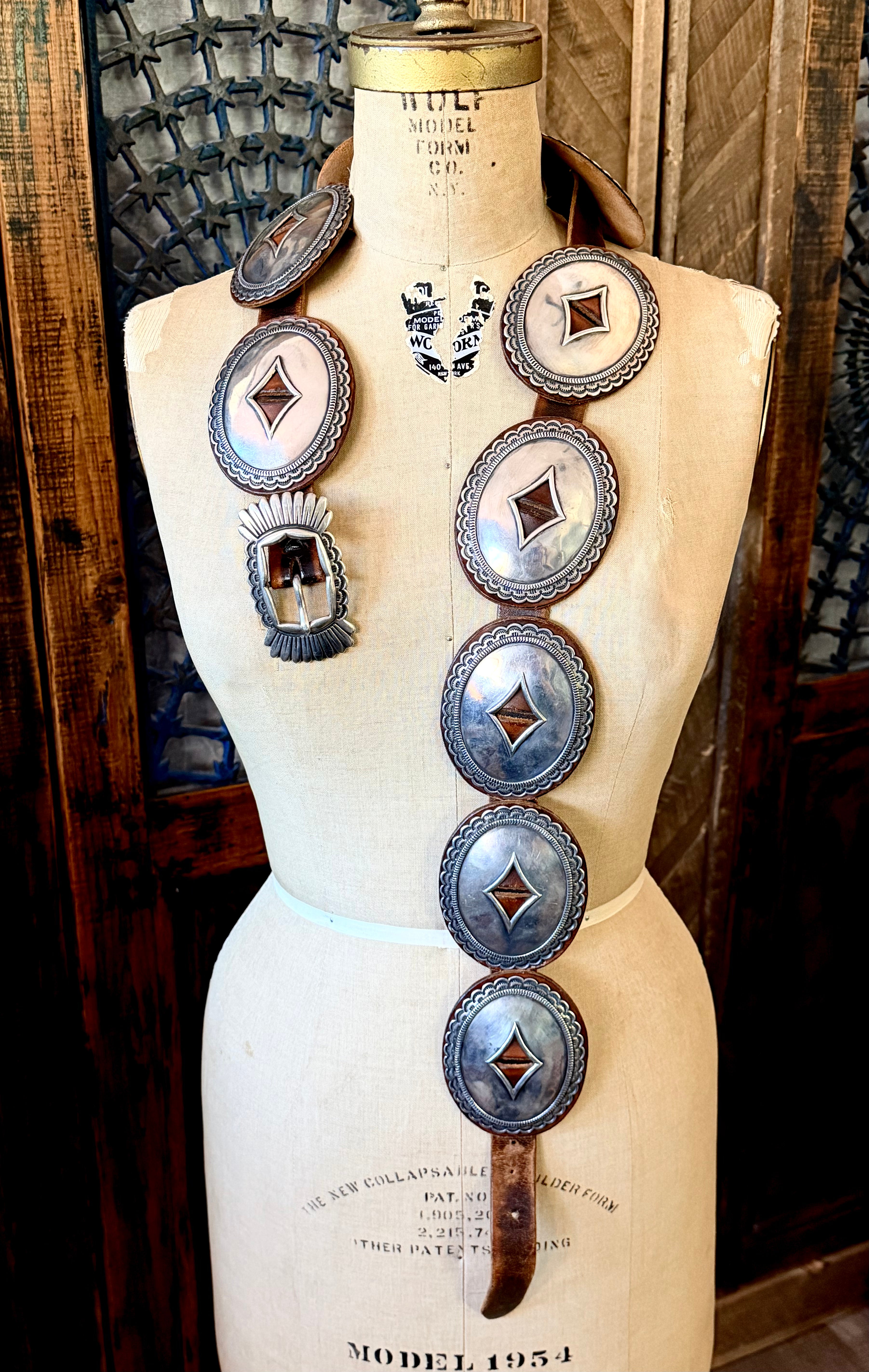 Rare Find *1st Phase Sterling Concho Belt