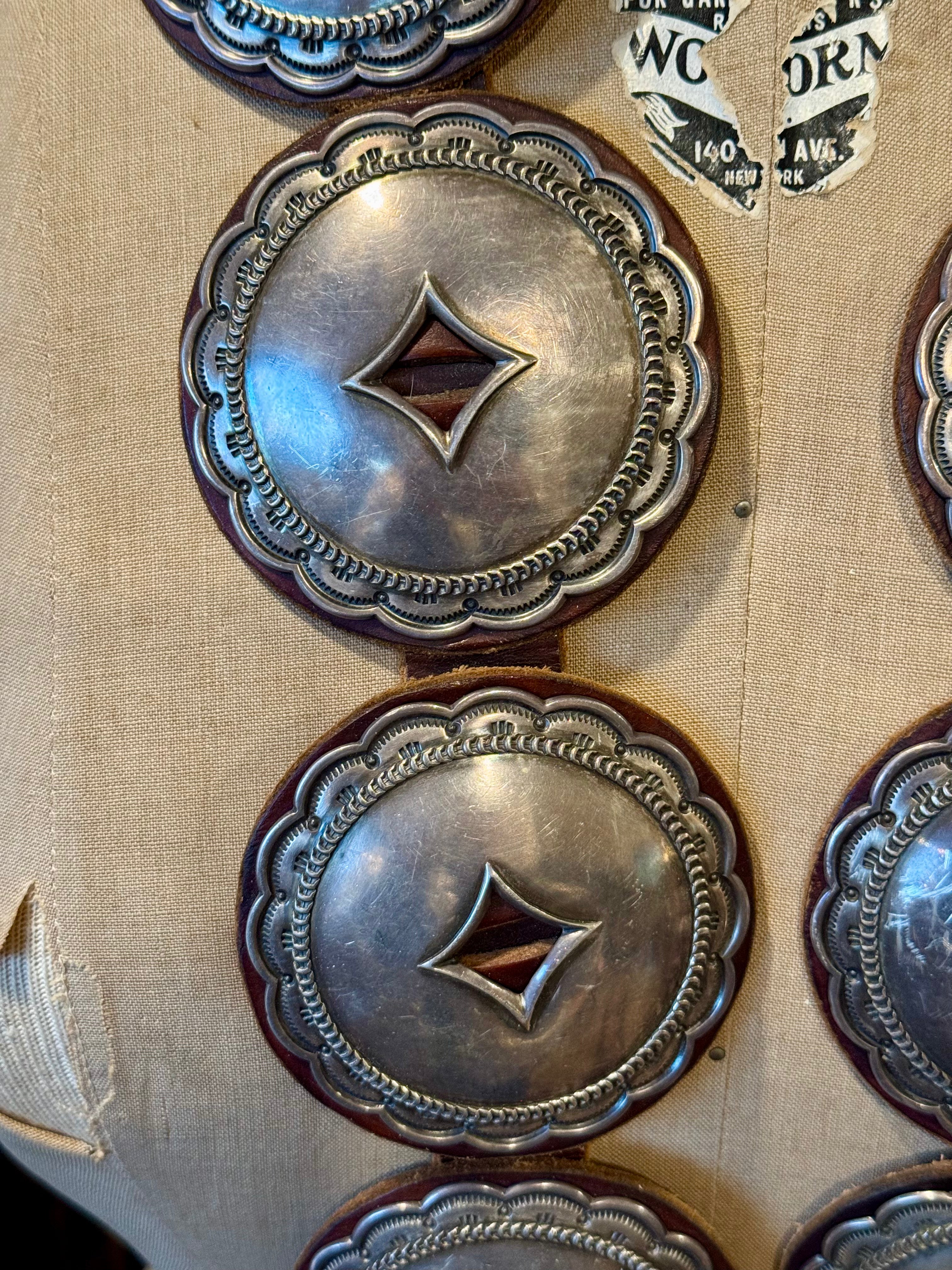 Vintage Sterling Concho Belt