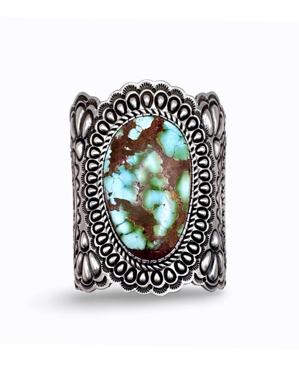 Gem-Grade Royston Turquoise Navajo Handmade Cuff