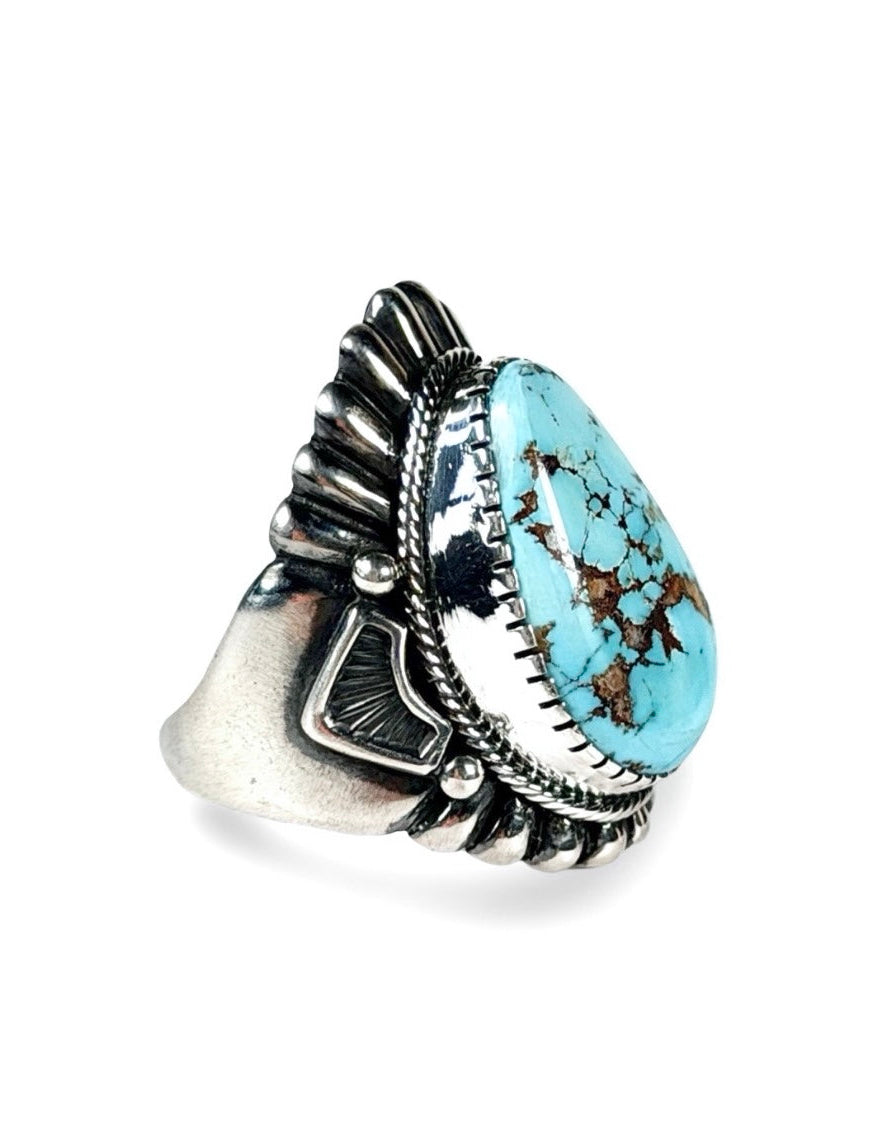 Harry Begay Ingot Silver & Royston Turquoise Ring
