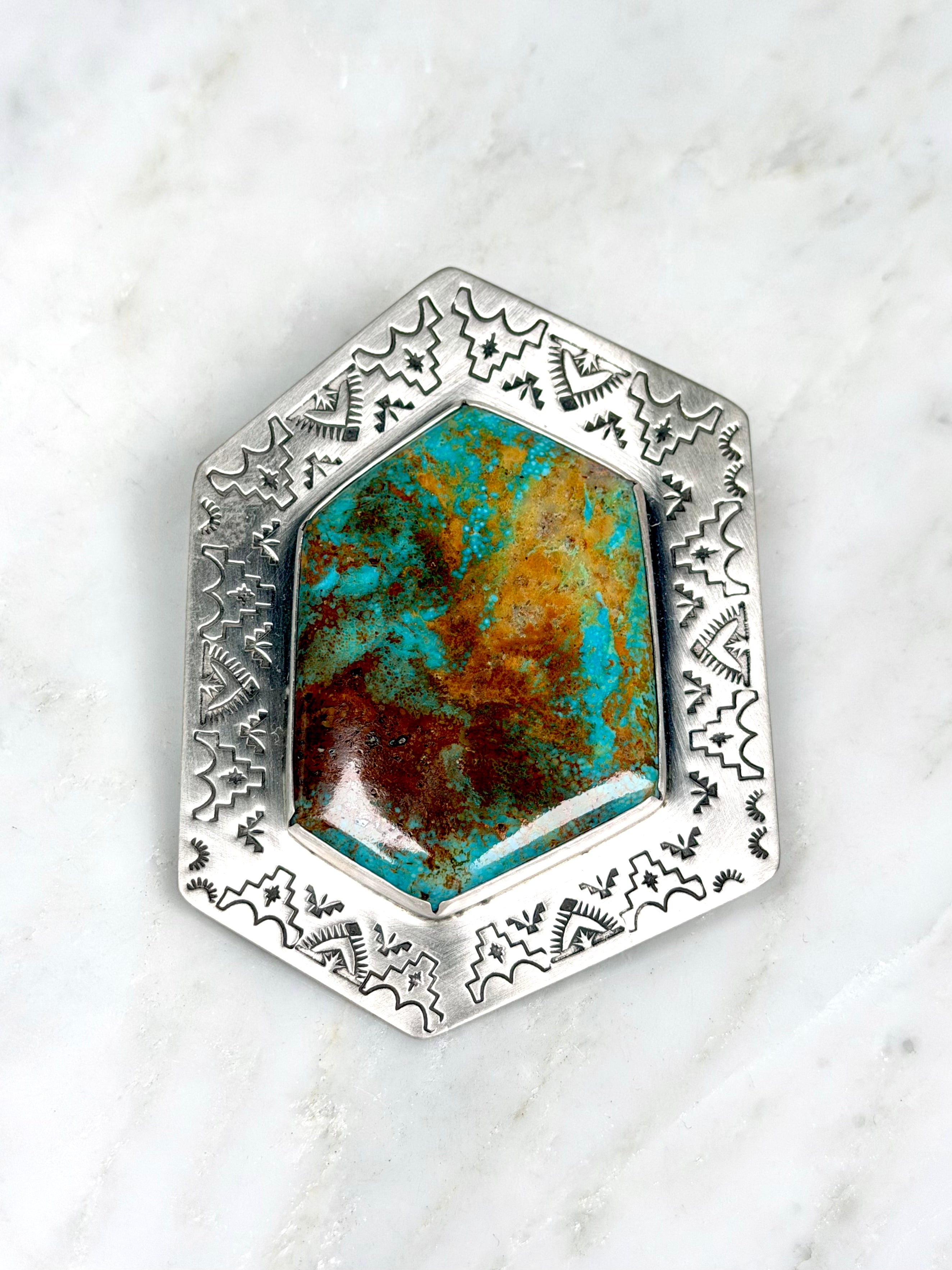 Joe Chavez Royston Turquoise Pendant