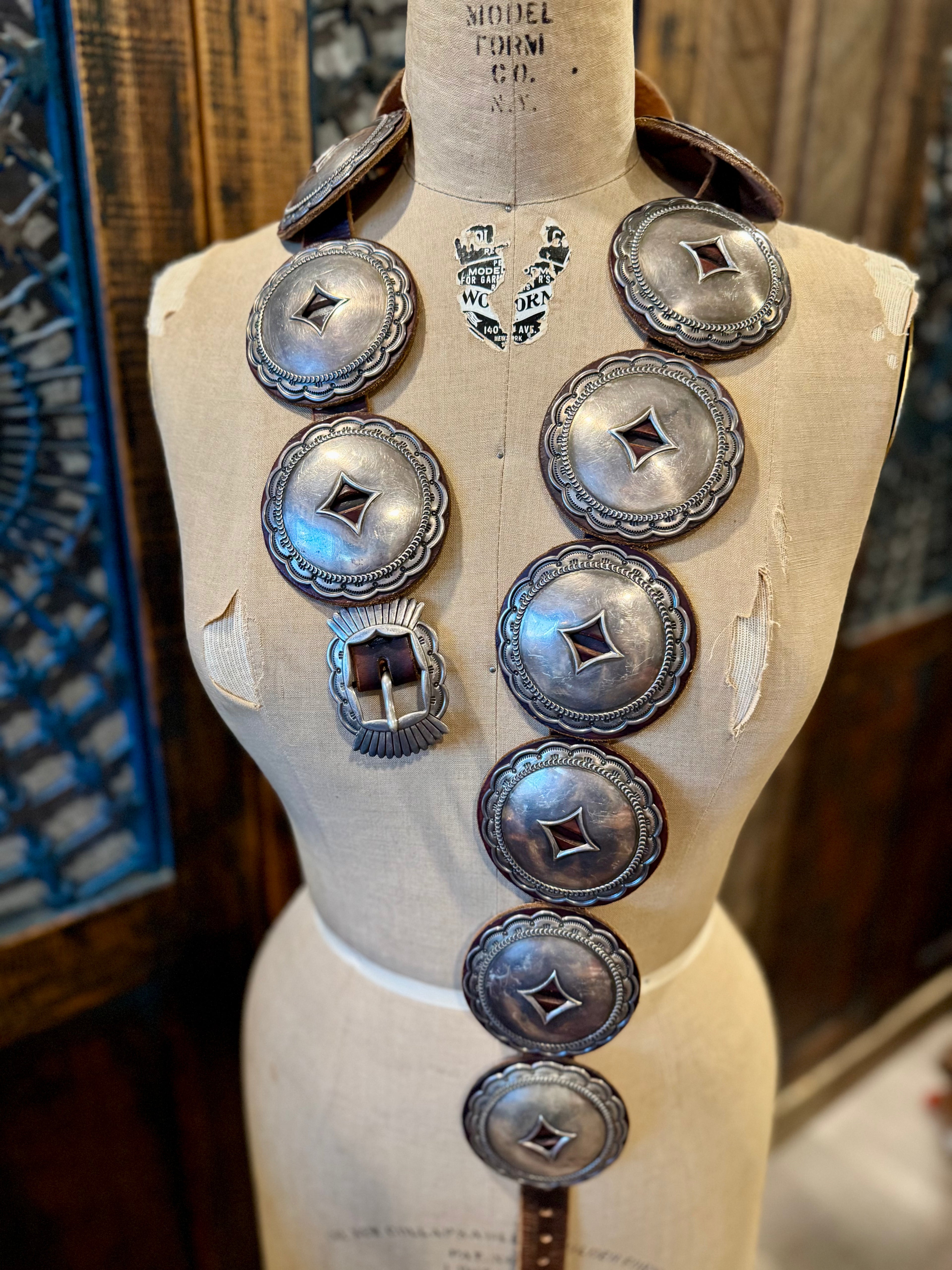 Vintage Sterling Concho Belt