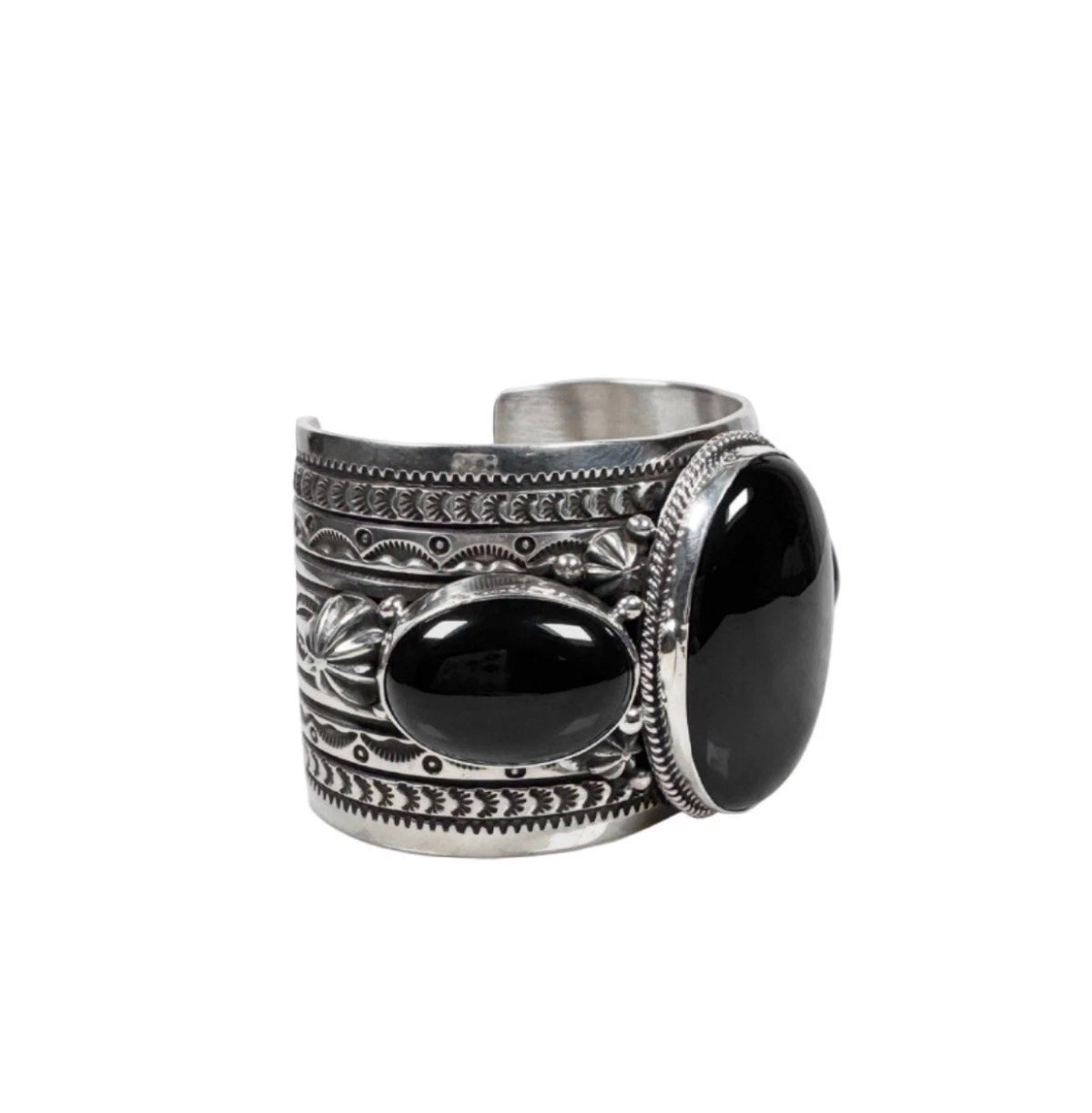 Happy Piasso Sterling & Onyx Cuff