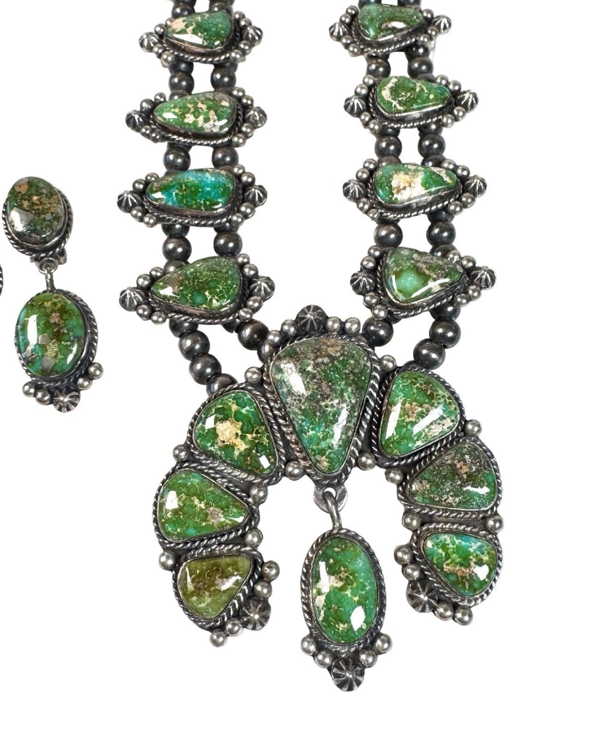 LaRose Ganadonegro Turquoise Squash Blossom Necklace SET