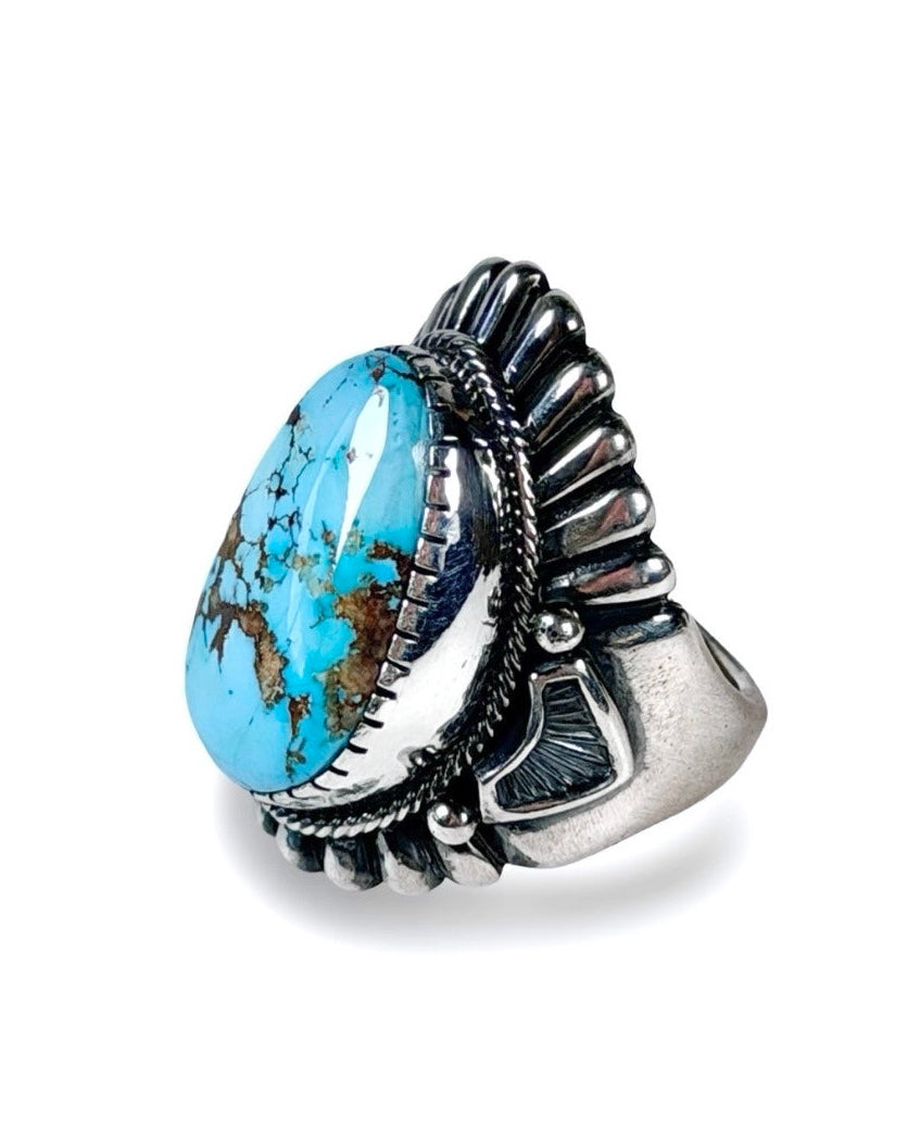 Harry Begay Ingot Silver & Royston Turquoise Ring