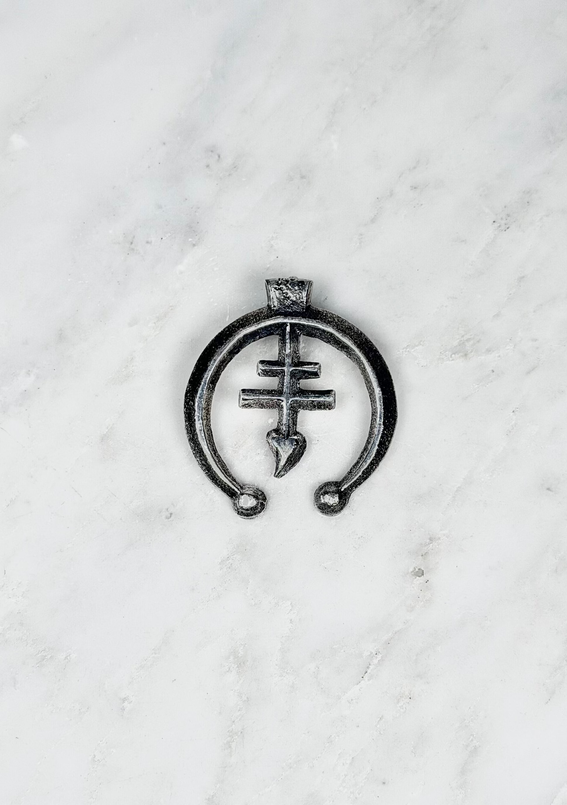 Sterling Tufa Cast Naja Pendant