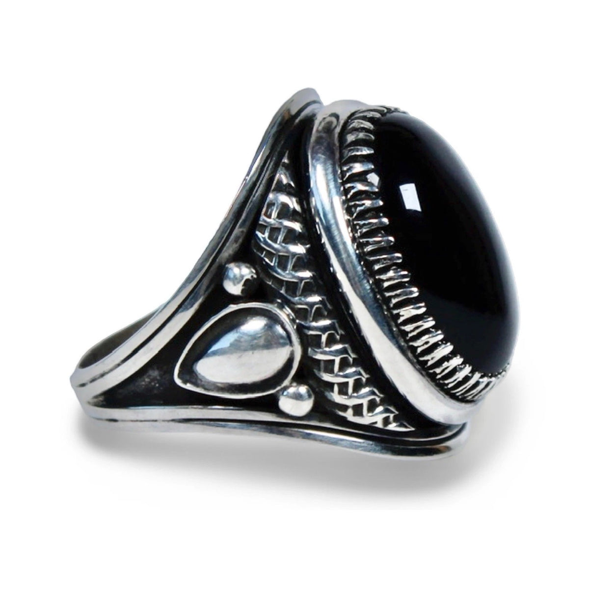 Derrick Gordon Silver & Onyx Ring