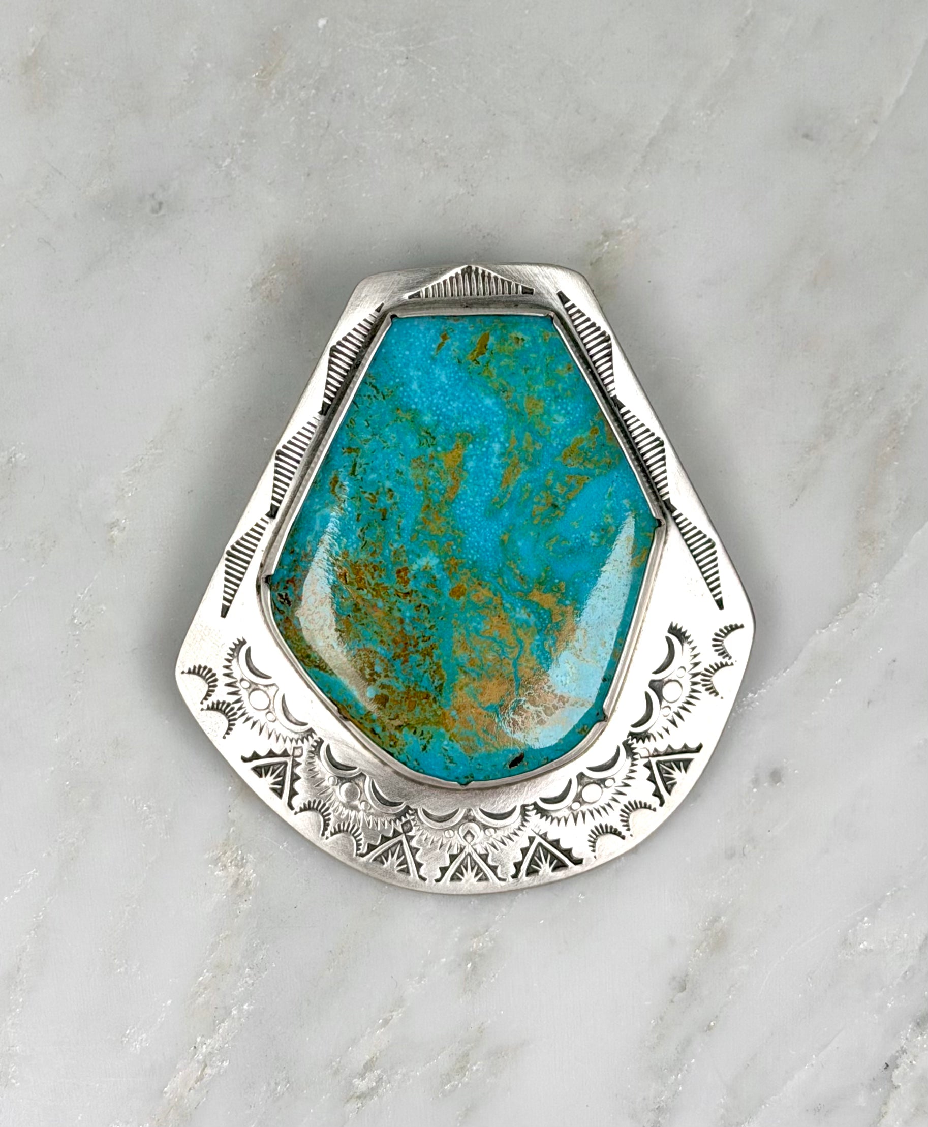 Joe Chavez Royston Turquoise Pendant