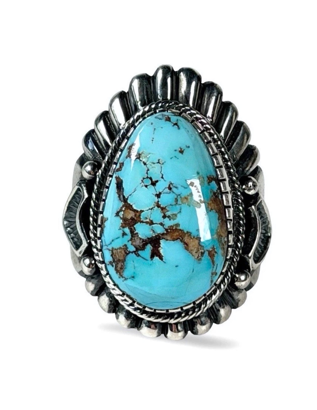 Harry Begay Ingot Silver & Royston Turquoise Ring