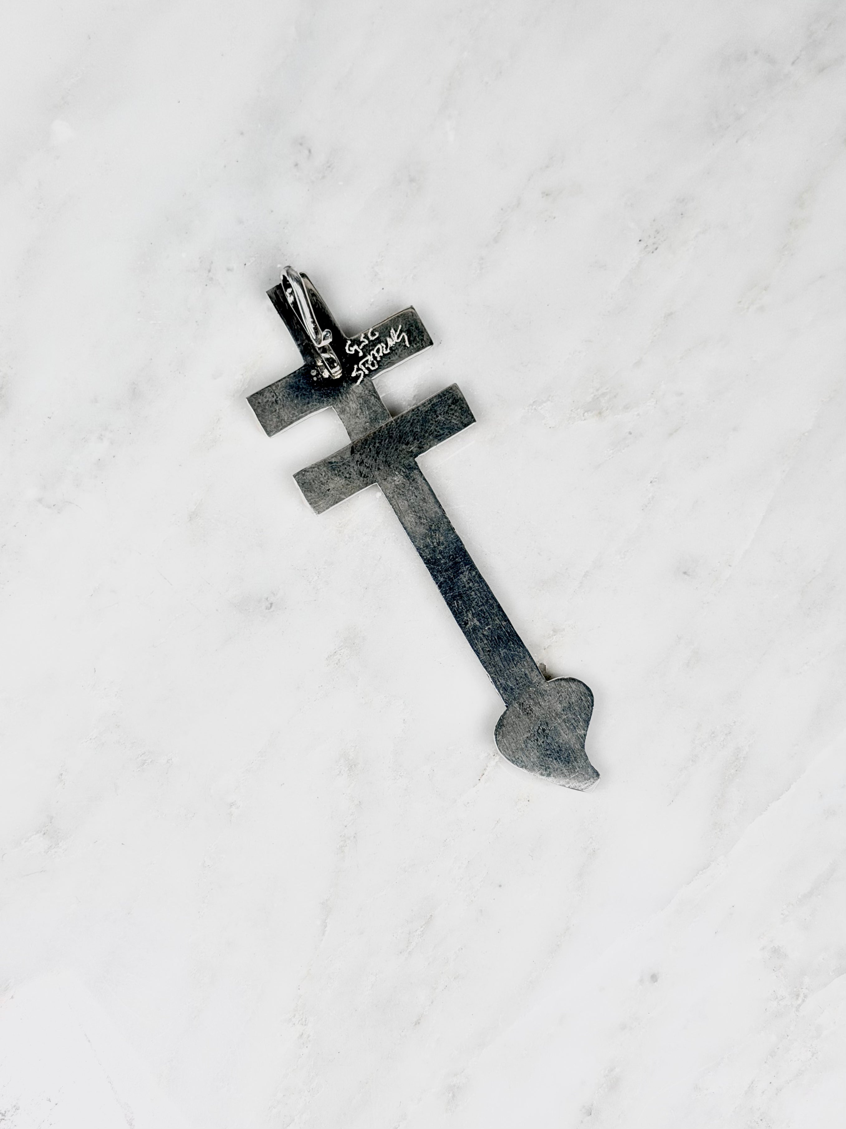 Tufa Cast Sterling Dragonfly Cross