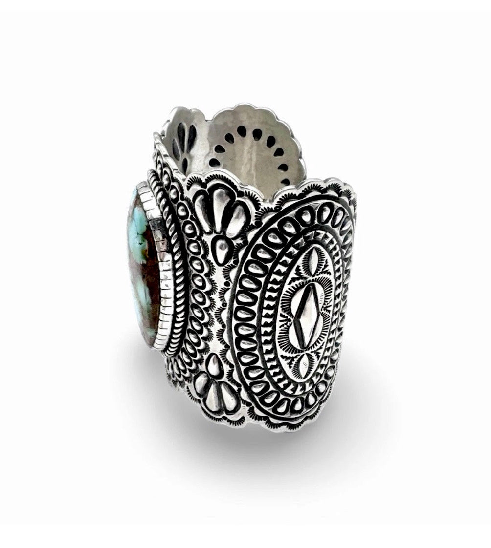 Gem-Grade Royston Turquoise Navajo Handmade Cuff