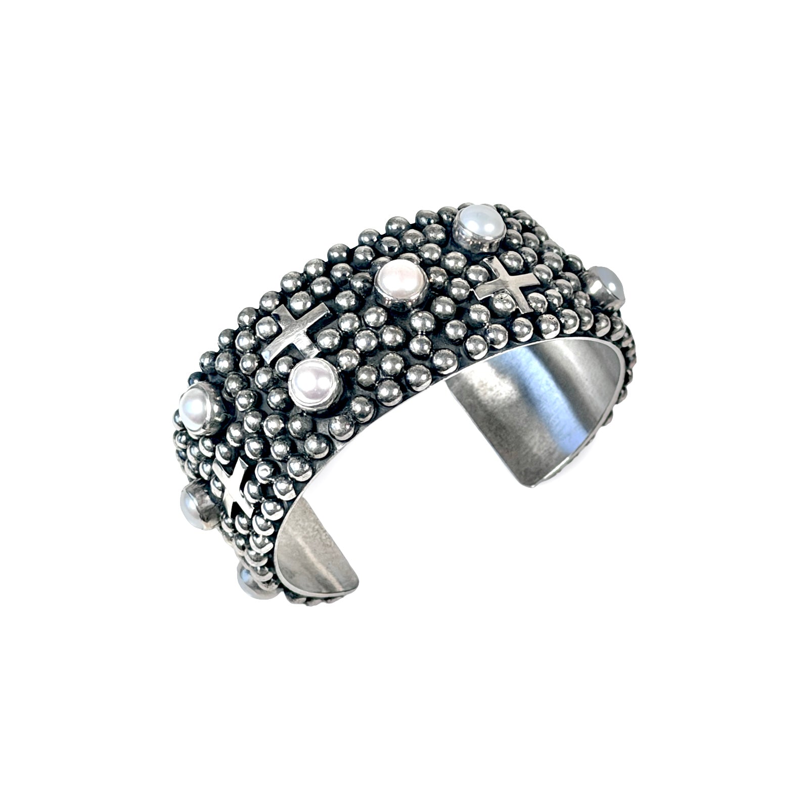 Ronnie Willie Pearls & Crosses Cuff