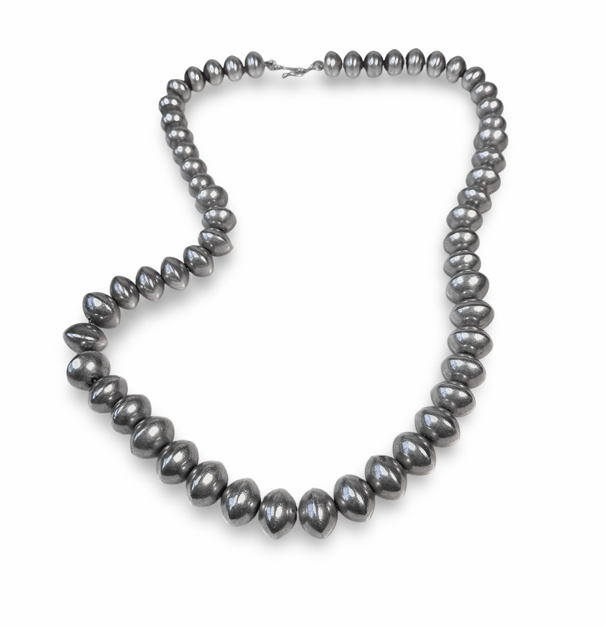 ColoradoJo Sterling Graduated Handmade Navajo Pearls front view