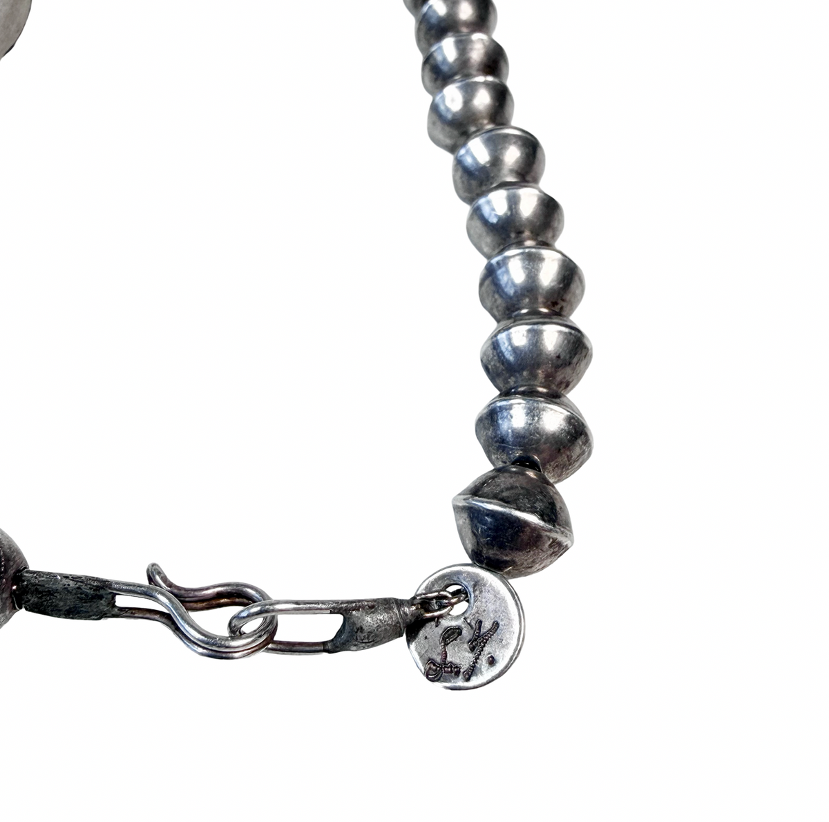 Sterling Graduated Handmade/Hand-Stamped Navajo Pearls