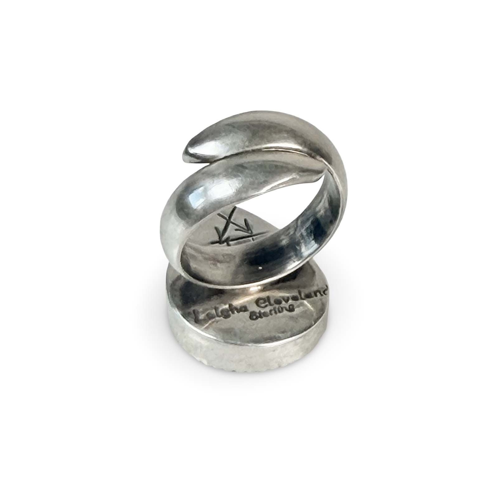 Plume Agate Doublet Adjustable Sterling Ring