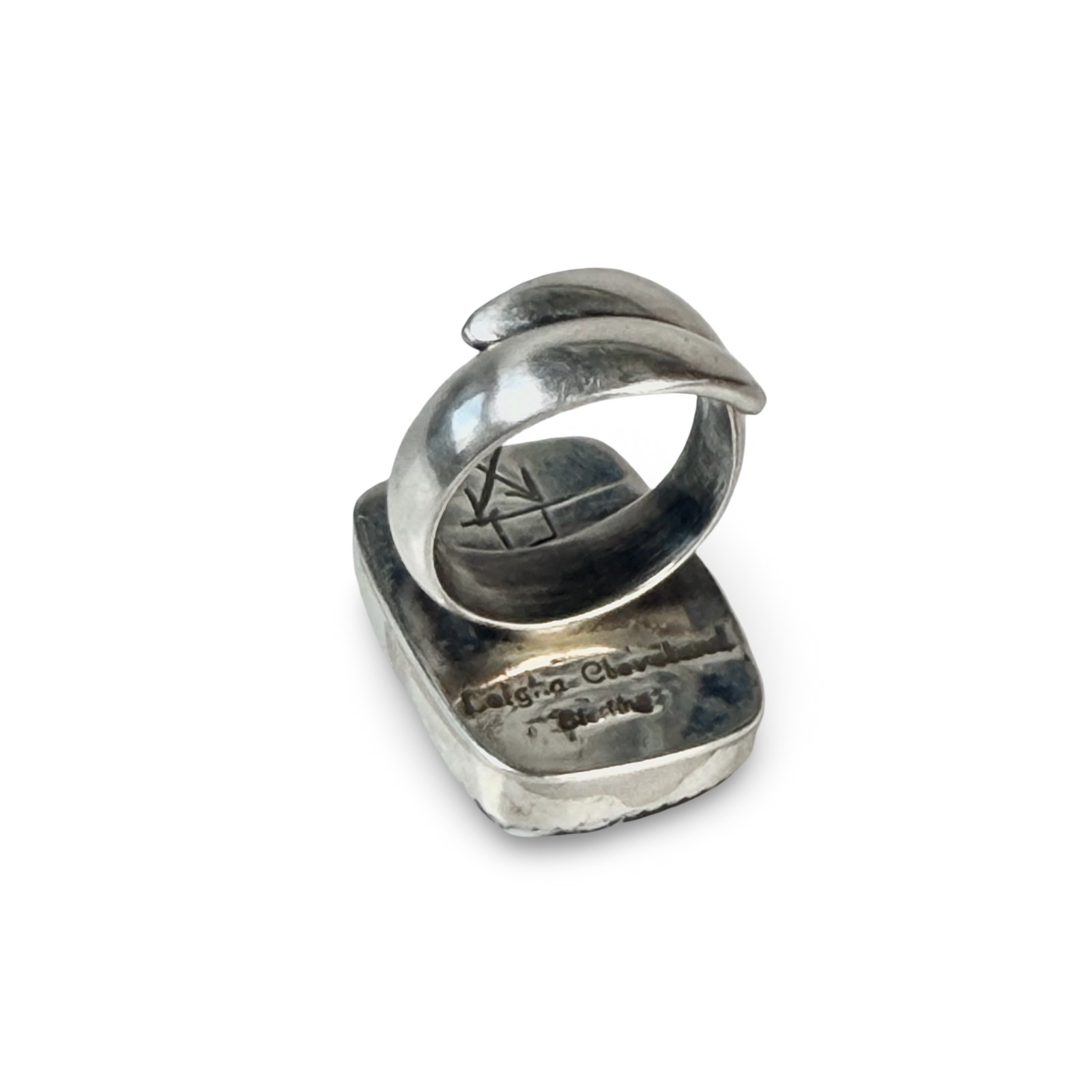 White Buffalo Adjustable Sterling Ring