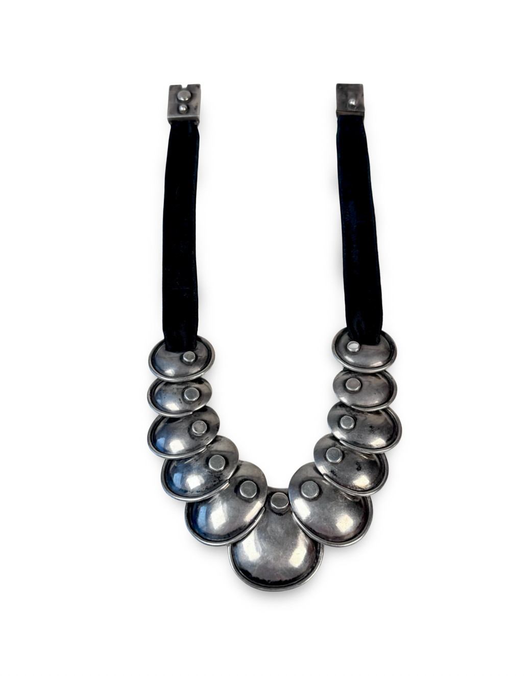 ColoradoJo Vintage Taxco Sterling Armadillo Necklace front view