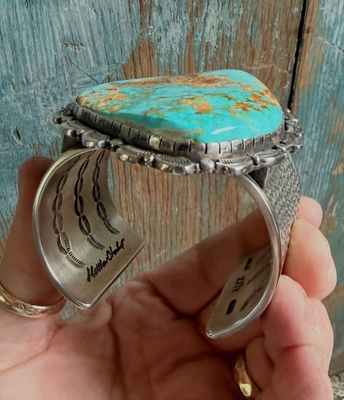 Rare Find • Exquisite Signature Style Matthew Charley Royston Turquoise Cuff