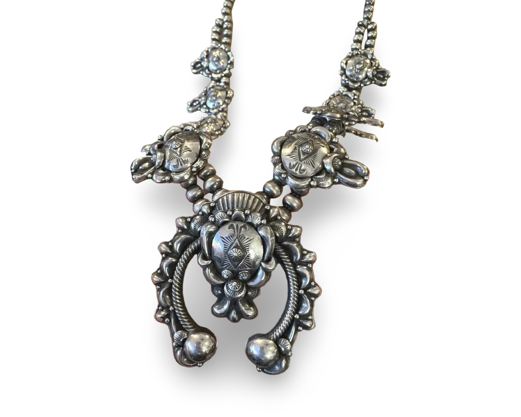 Delbert Gordon Squash Blossom Necklace SET