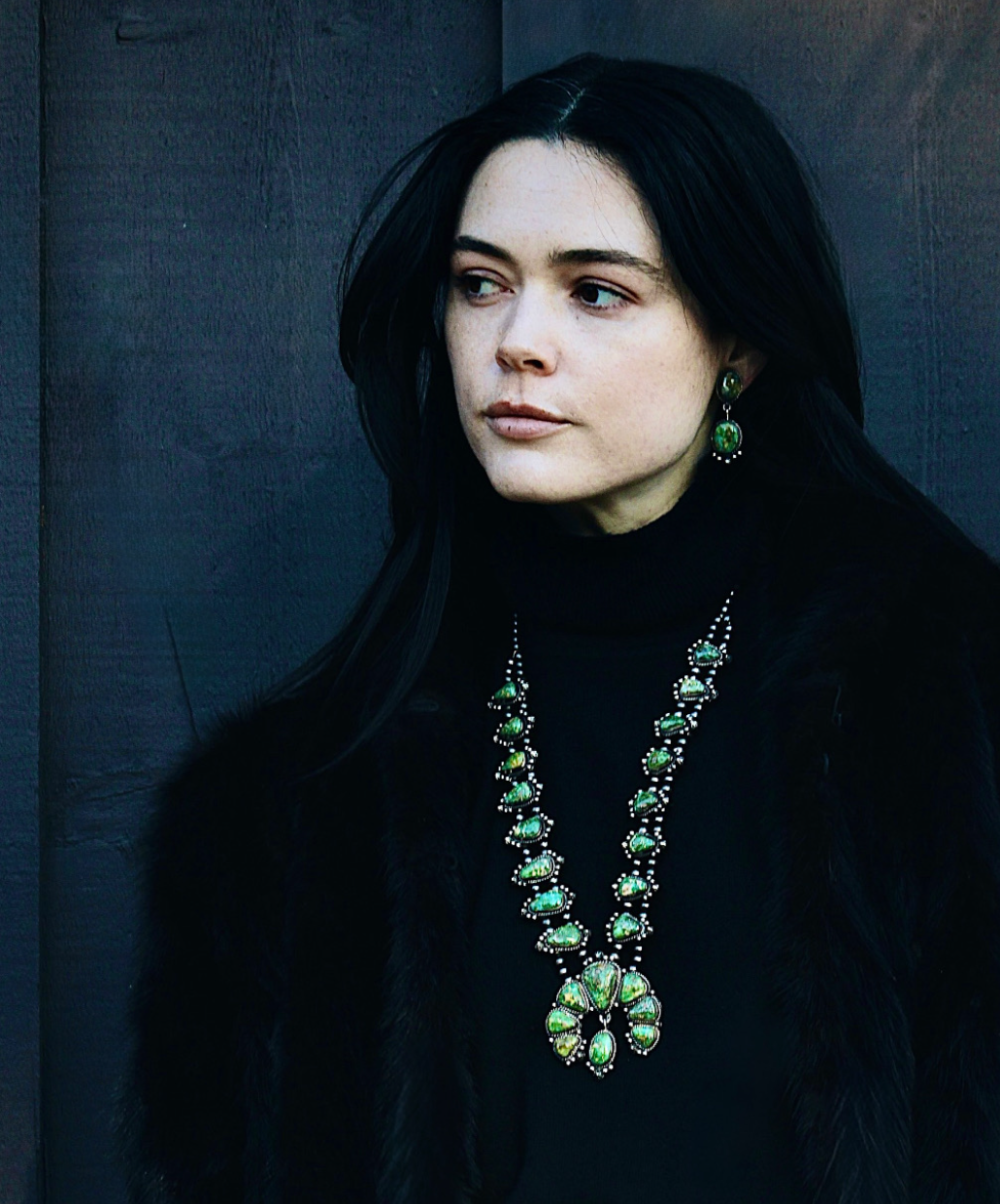 LaRose Ganadonegro Turquoise Squash Blossom Necklace SET