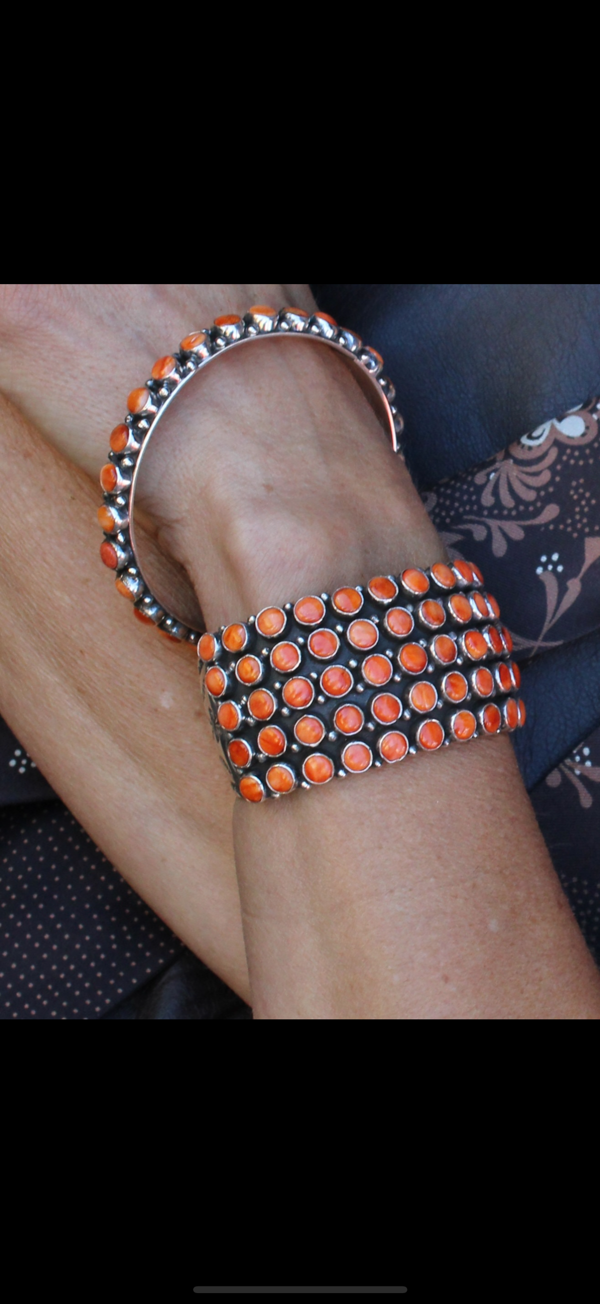 Happy Piasso Orange Spiny Oyster 5 Row Cuff