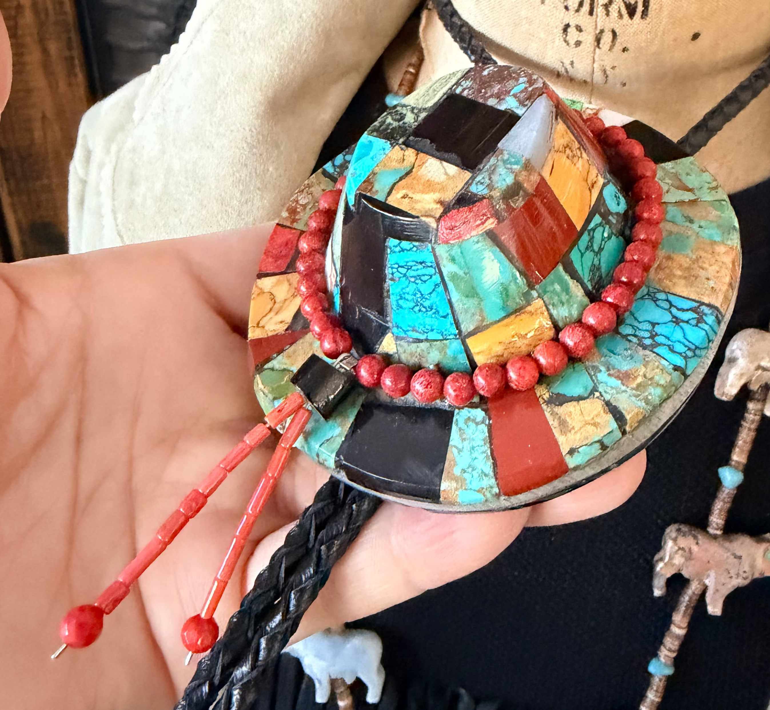 Jolene Bird Santo Domingo (Kewa) Hat Bolo