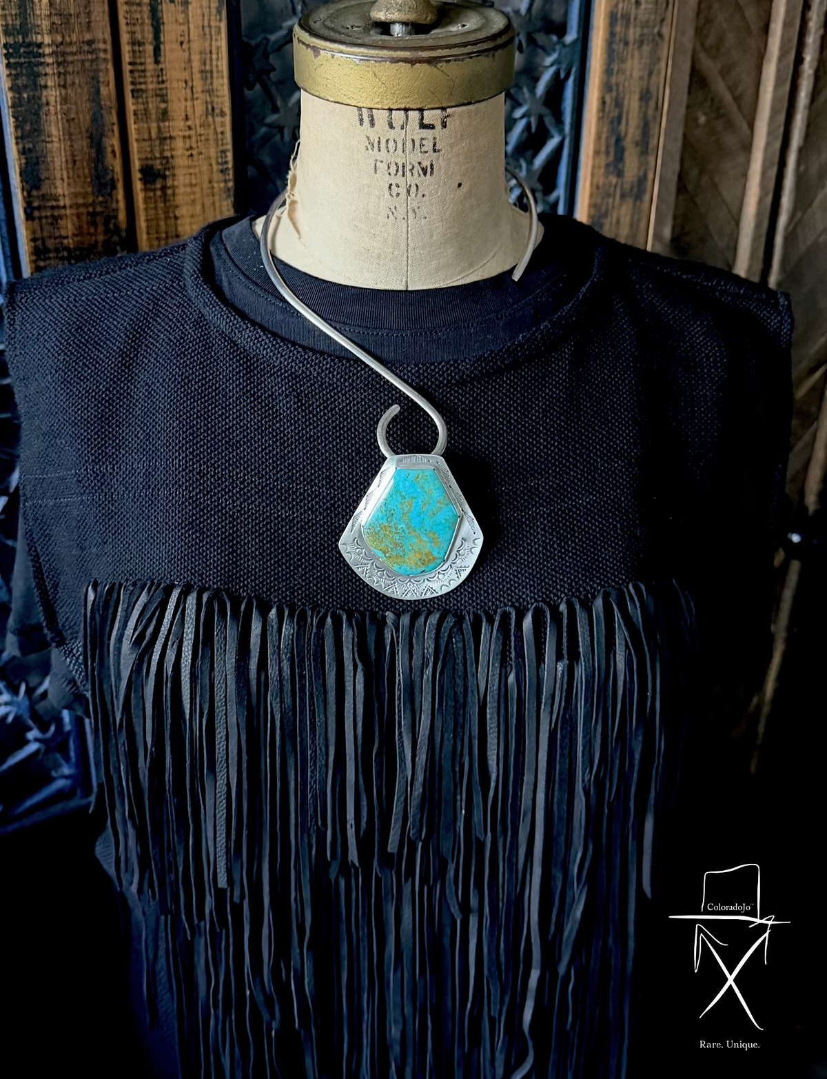 Joe Chavez Royston Turquoise Pendant