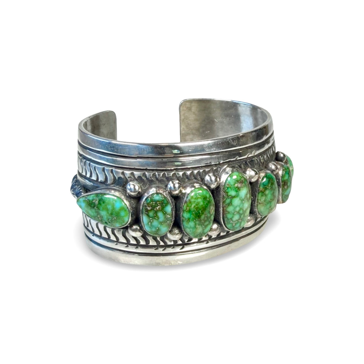ColoradoJo Darryl Becenti Sonoran Gold Turquoise Cuff 3/4 view