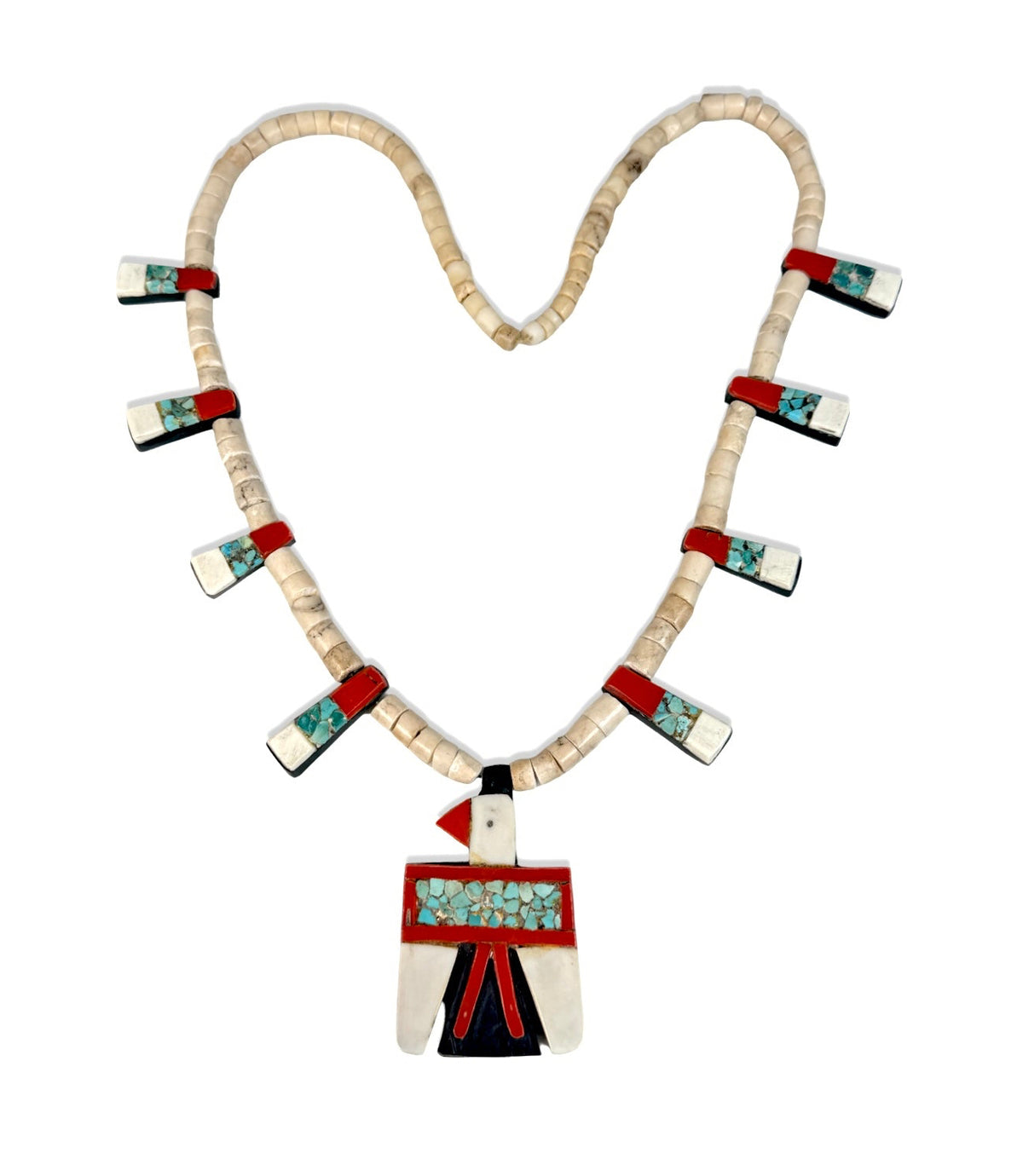 ColoradoJo Depression Era Battery Bird Thunderbird Necklace front view
