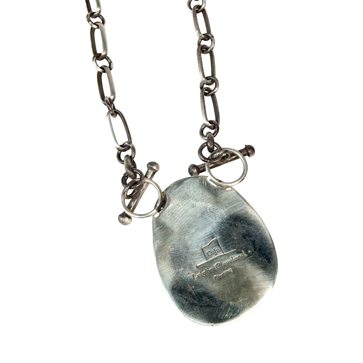 ColoradoJo CoJo Collective X Leigha Cleveland White Buffalo Necklace rear hallmark view