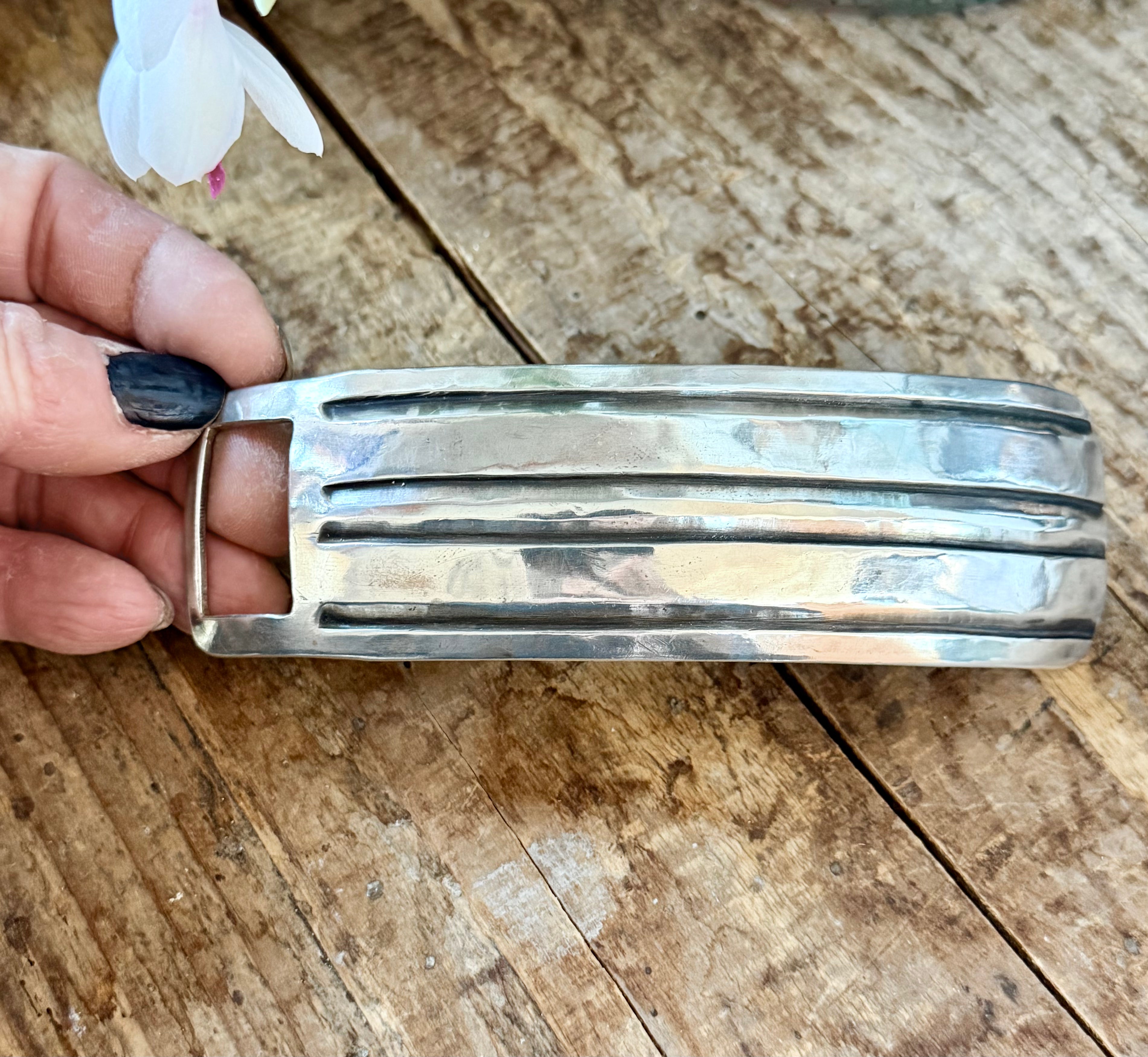 ColoradoJo James Faks Sterling Buckle #1 with 4 line stamping front view
