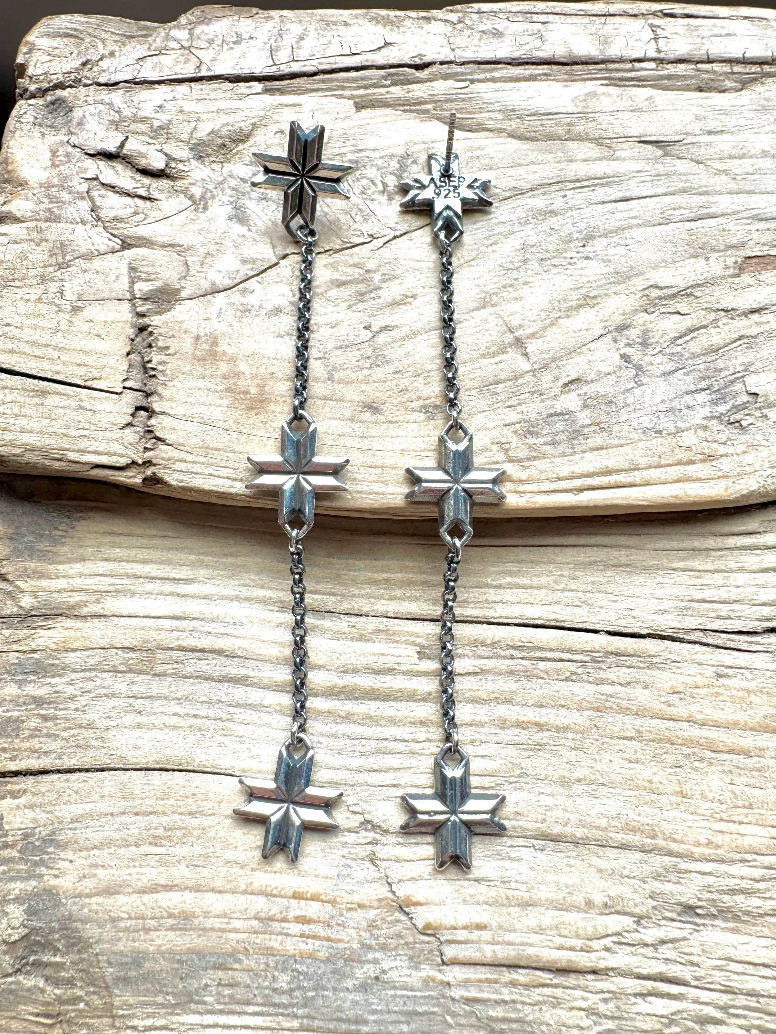 Sterling Petite Star 3 Drop ASEP Designs
