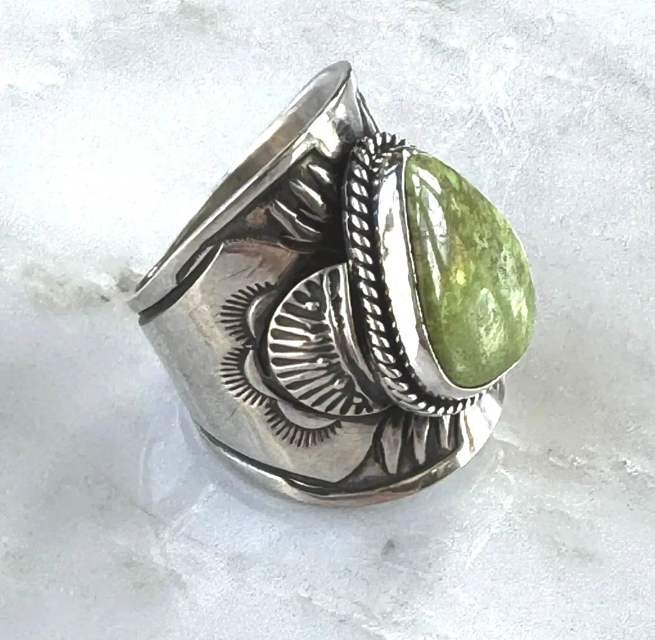 Derrick Gordon Sterling Gaspeite Cigar Band Ring
