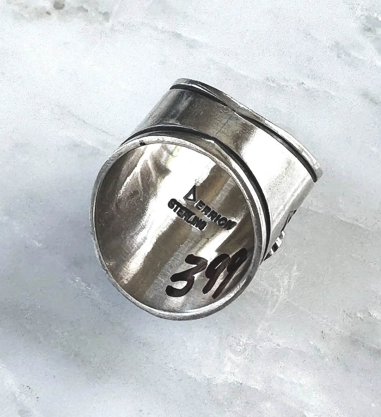 Derrick Gordon Sterling Royston Turquoise Cigar Band Ring