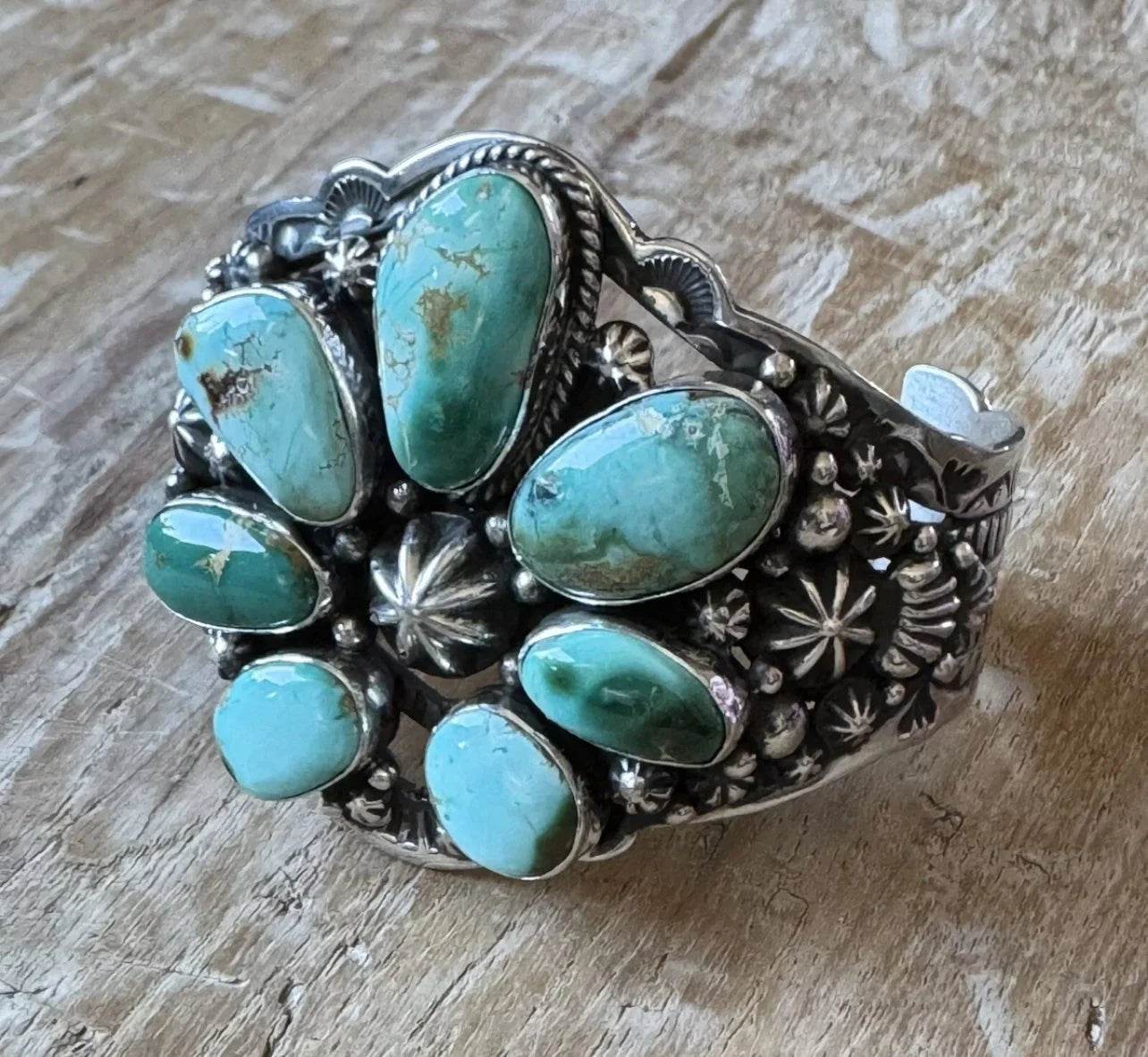 Happy Piasso Royston Turquoise Sterling Naja Cuff