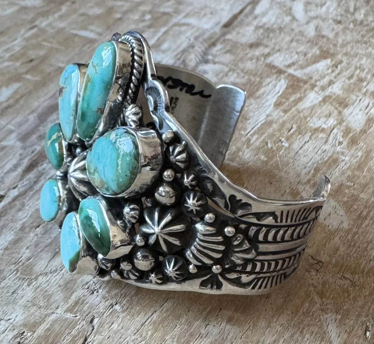 Happy Piasso Royston Turquoise Sterling Naja Cuff