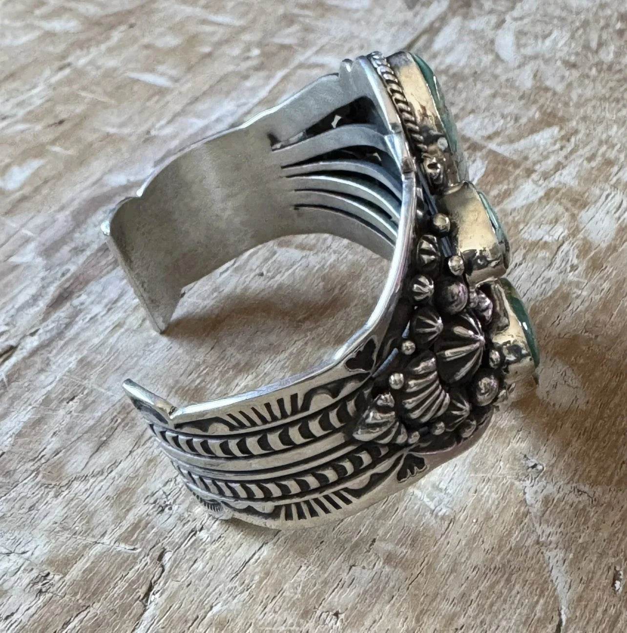 Happy Piasso Royston Turquoise Sterling Naja Cuff