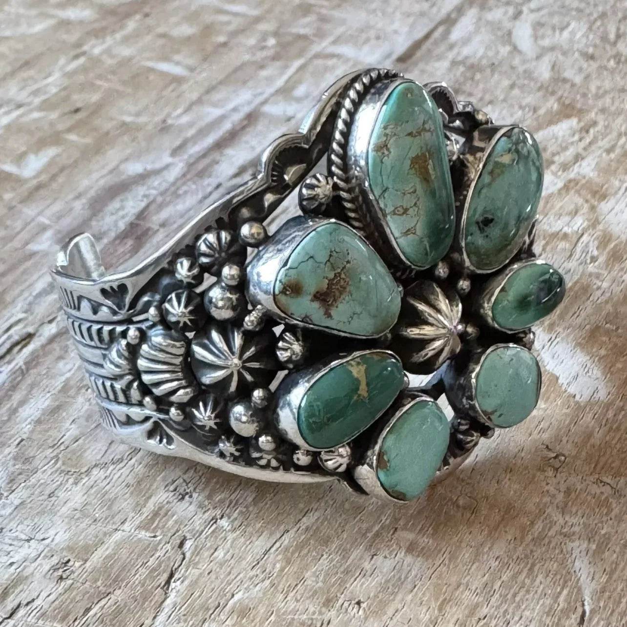 Happy Piasso Royston Turquoise Sterling Naja Cuff