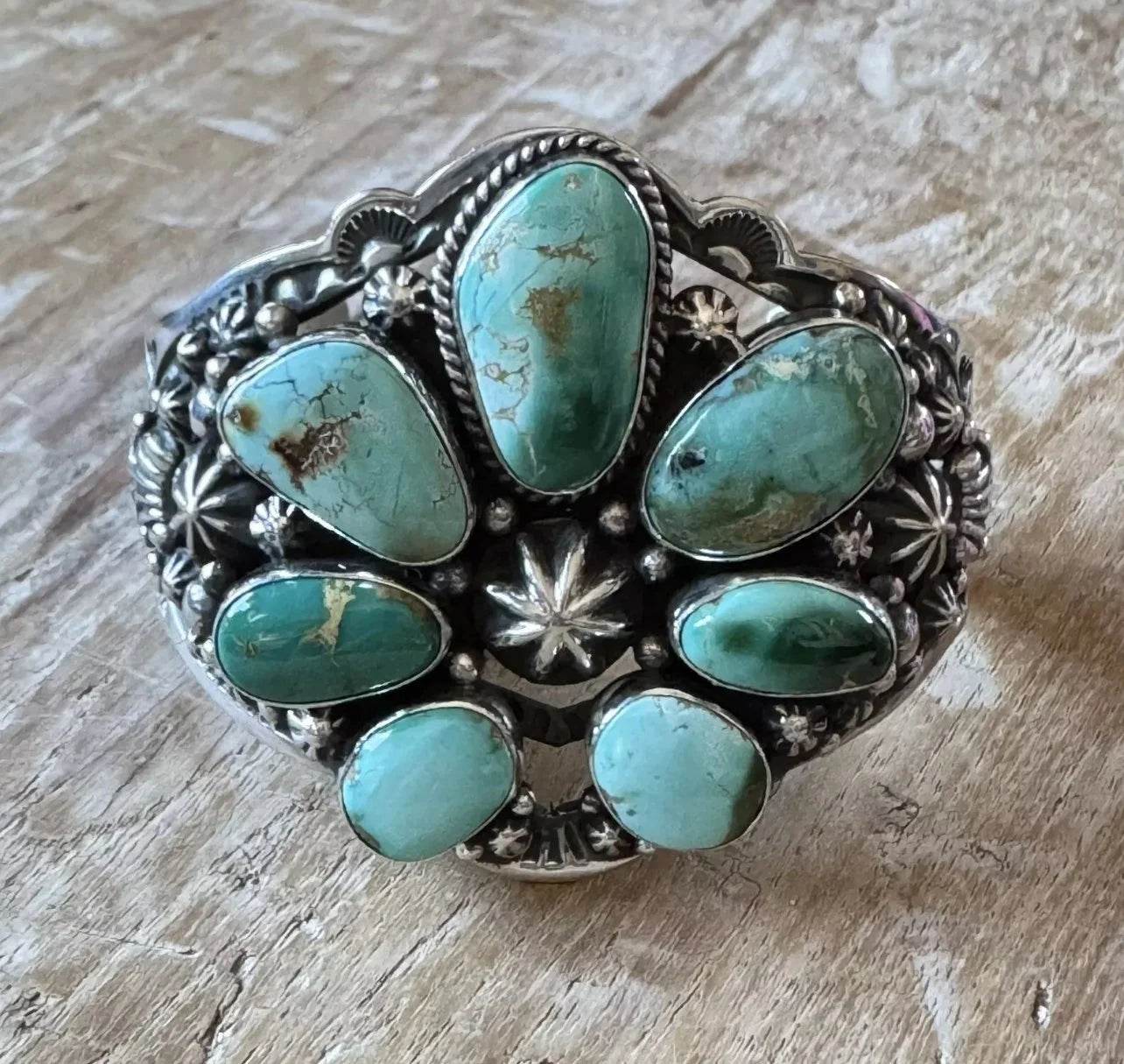Happy Piasso Royston Turquoise Sterling Naja Cuff
