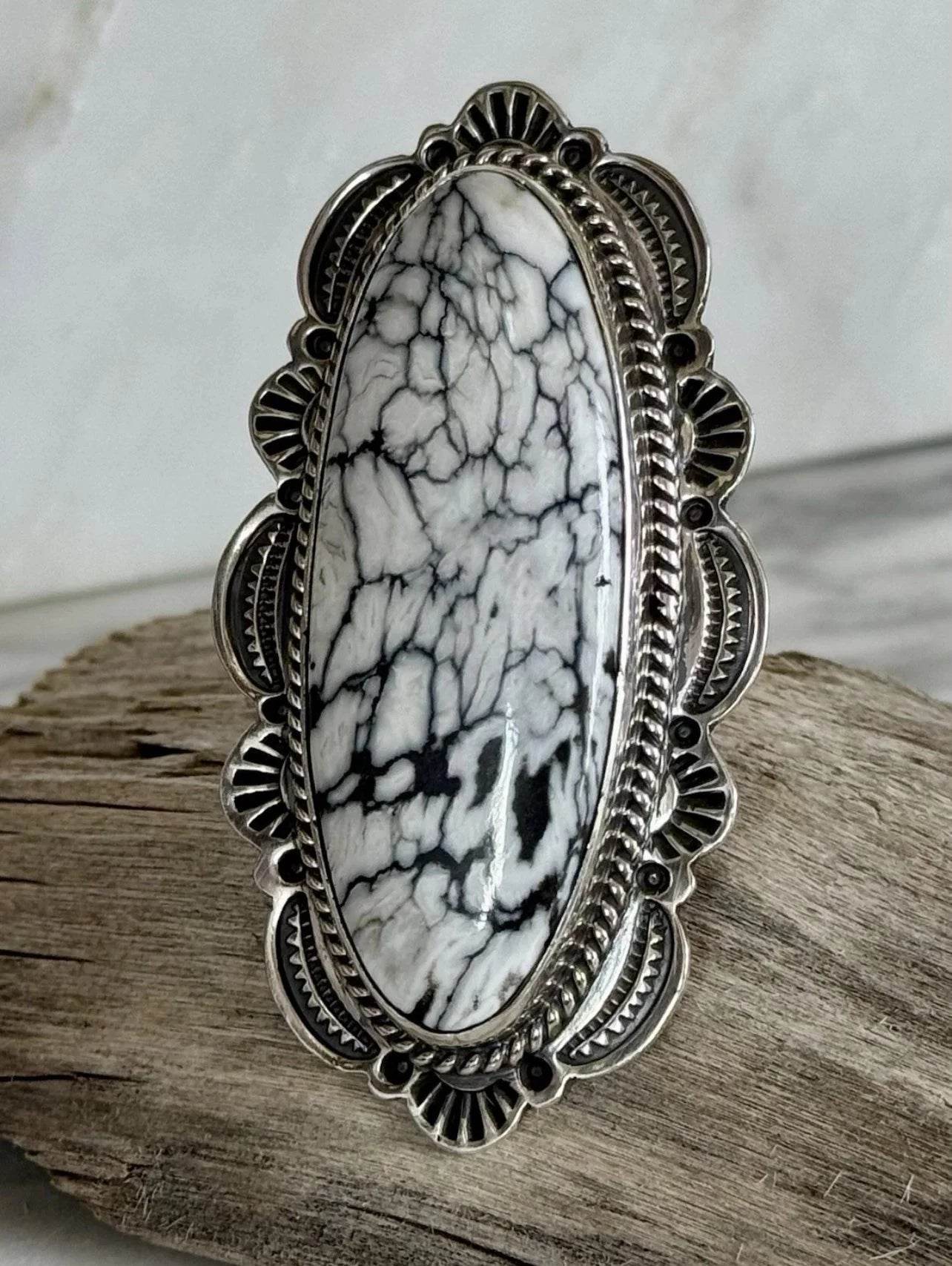 Happy Piasso White Buffalo Ring