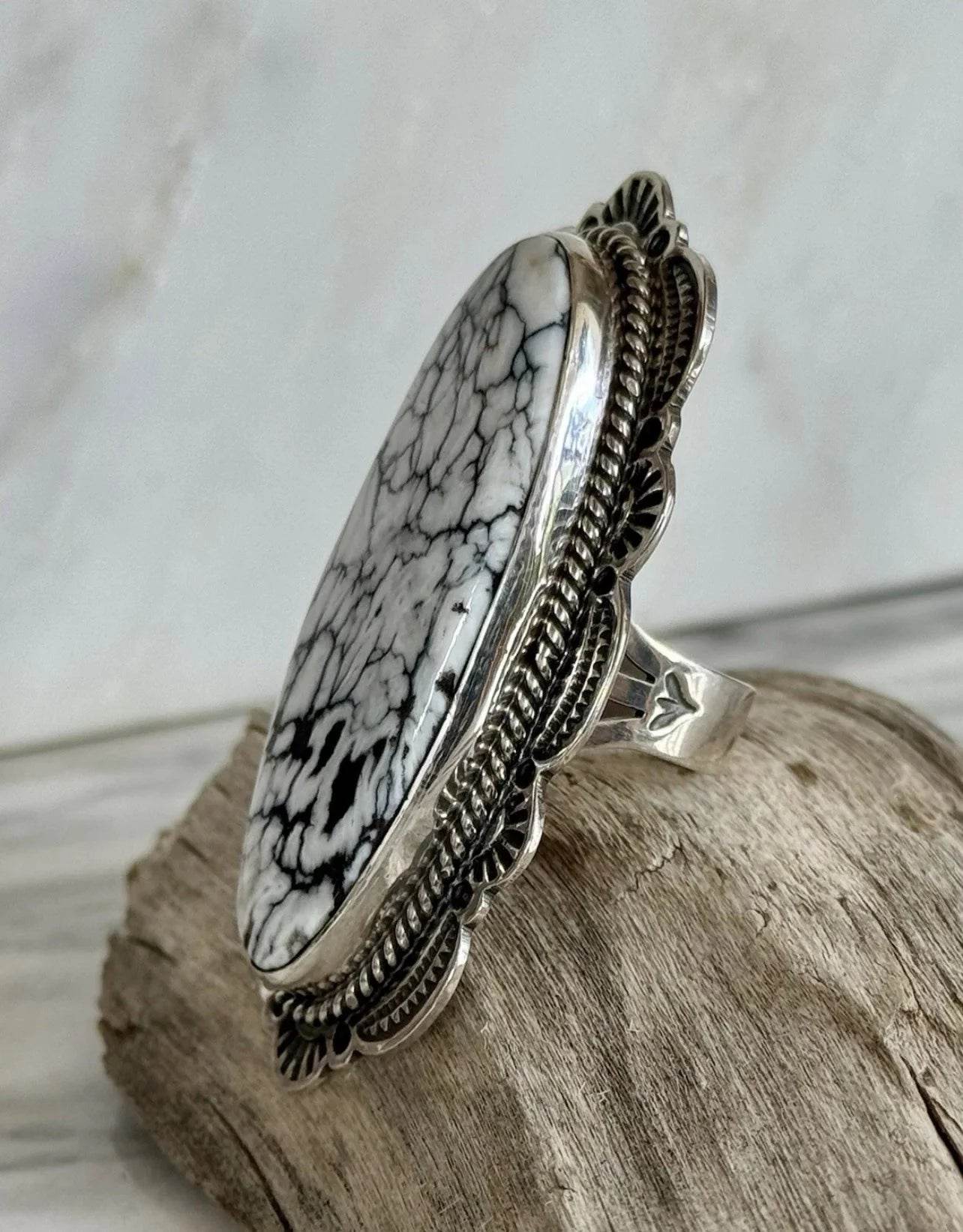 Happy Piasso White Buffalo Ring