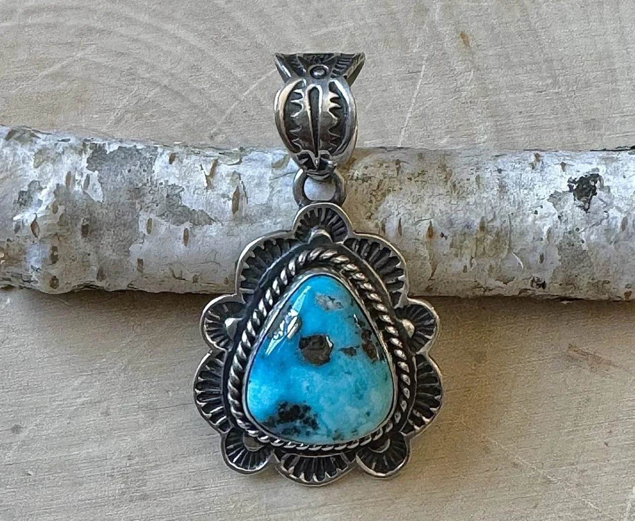 Happy Piasso Kingman Turquoise with Pyrite Pendant
