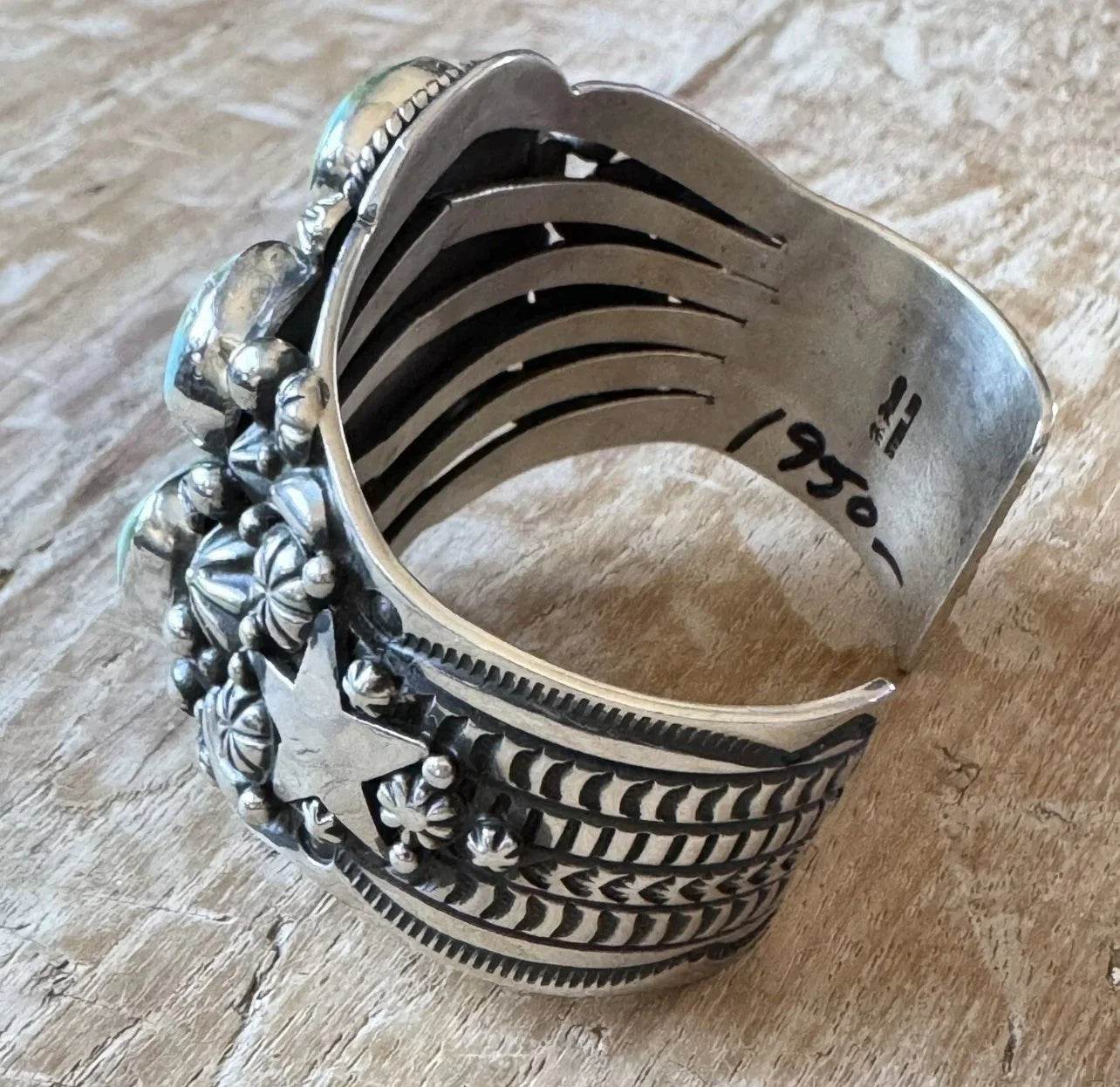 Happy Piasso Sonoran Gold Turquoise Sterling Naja Cuff