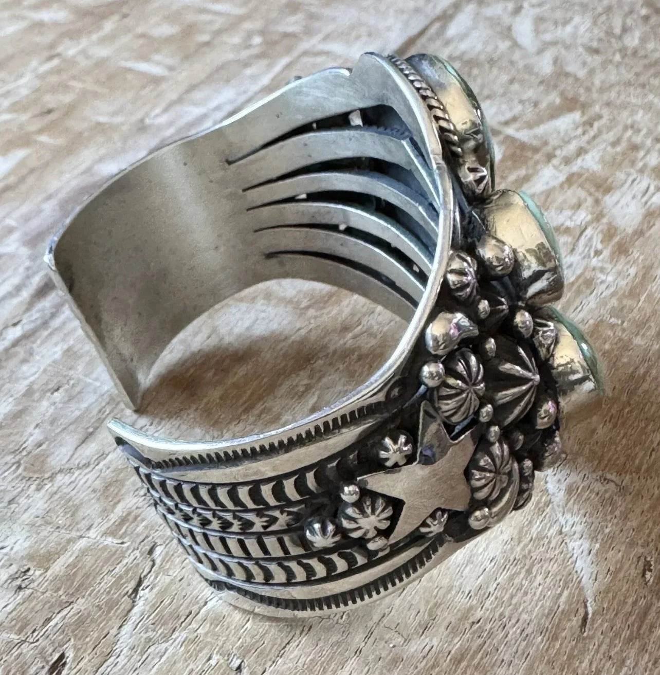 Happy Piasso Sonoran Gold Turquoise Sterling Naja Cuff
