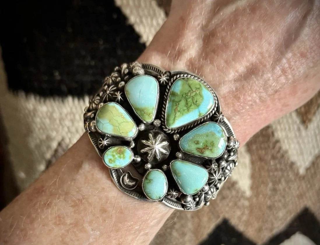 Happy Piasso Sonoran Gold Turquoise Sterling Naja Cuff