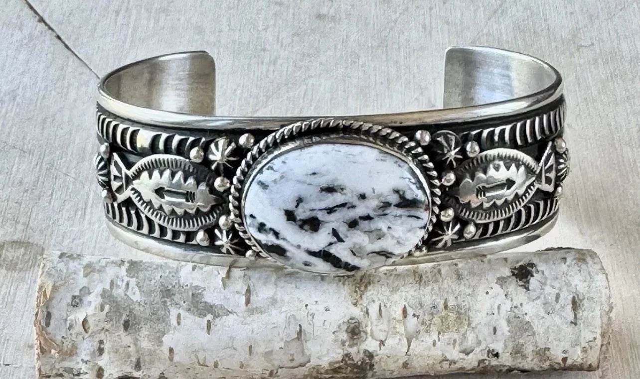 Happy Piasso White Buffalo Sterling Cuff