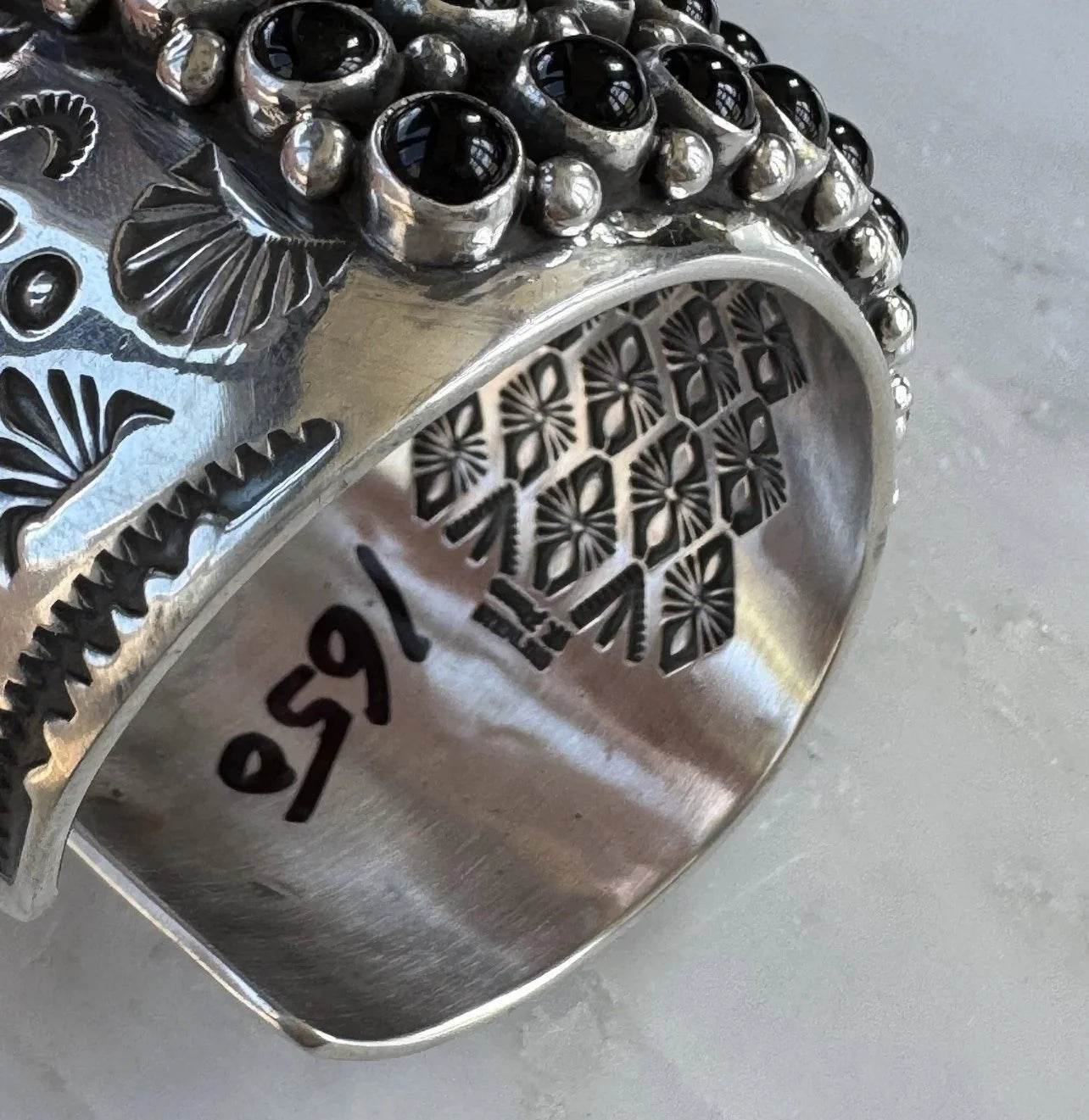 Happy Piasso Onyx Sterling Cuff